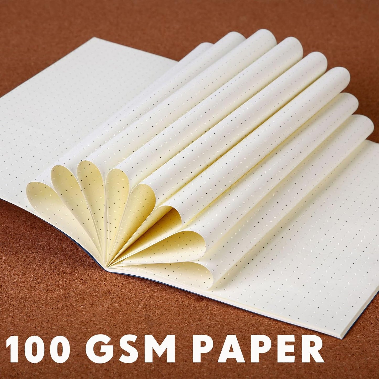 100 Pcs Kraft Notebook Journals 5.5 Inch x 8.3 Inch A5 Softcover Notebooks Bulk for Writing Sketch Office Notepad with 60 Pages 30 Sheets (Navy,Dot)
