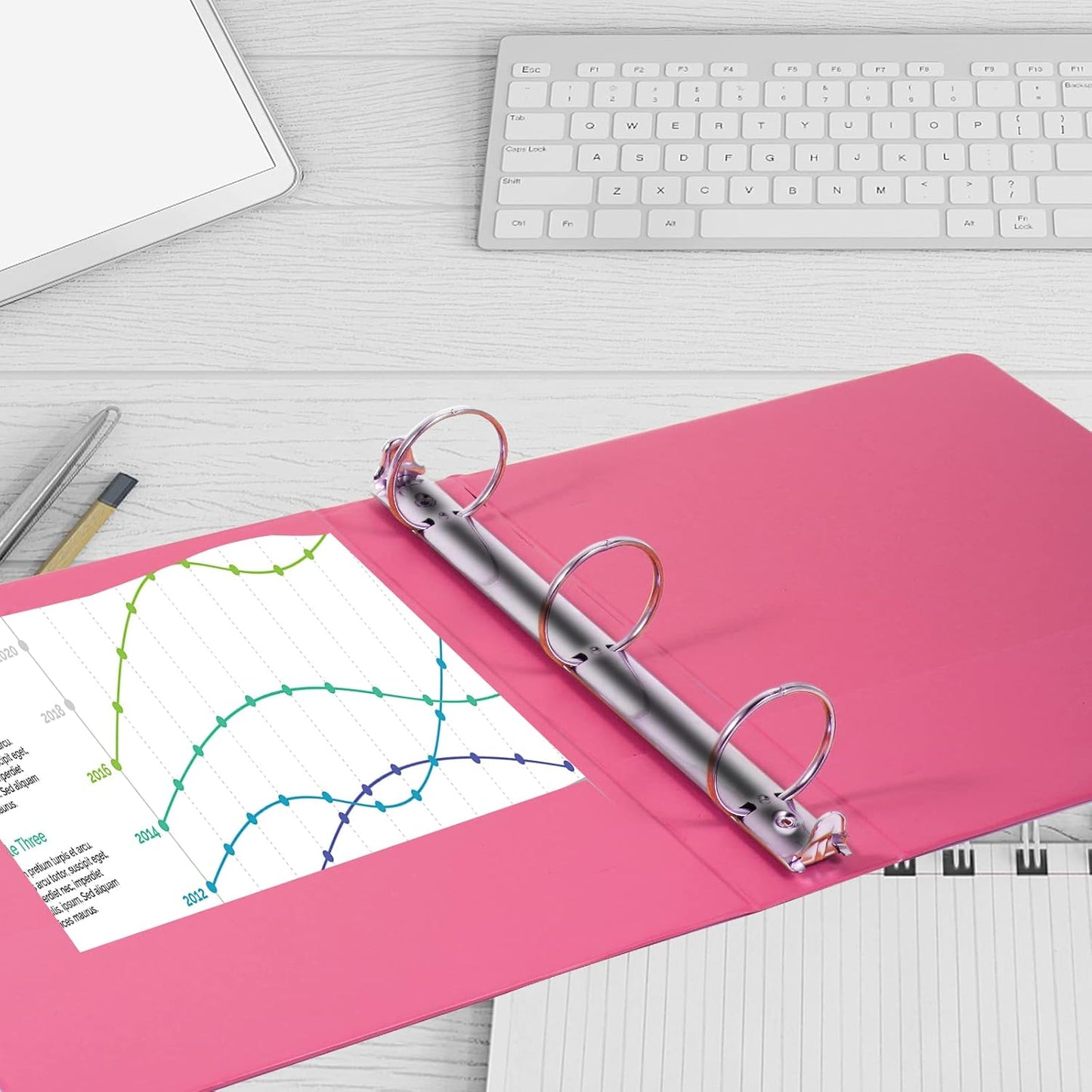 2 Inch Binders, Round 2" 3 Ring Binder, Customizable View Binder with Pockets, Assorted Colors, 4 Pack