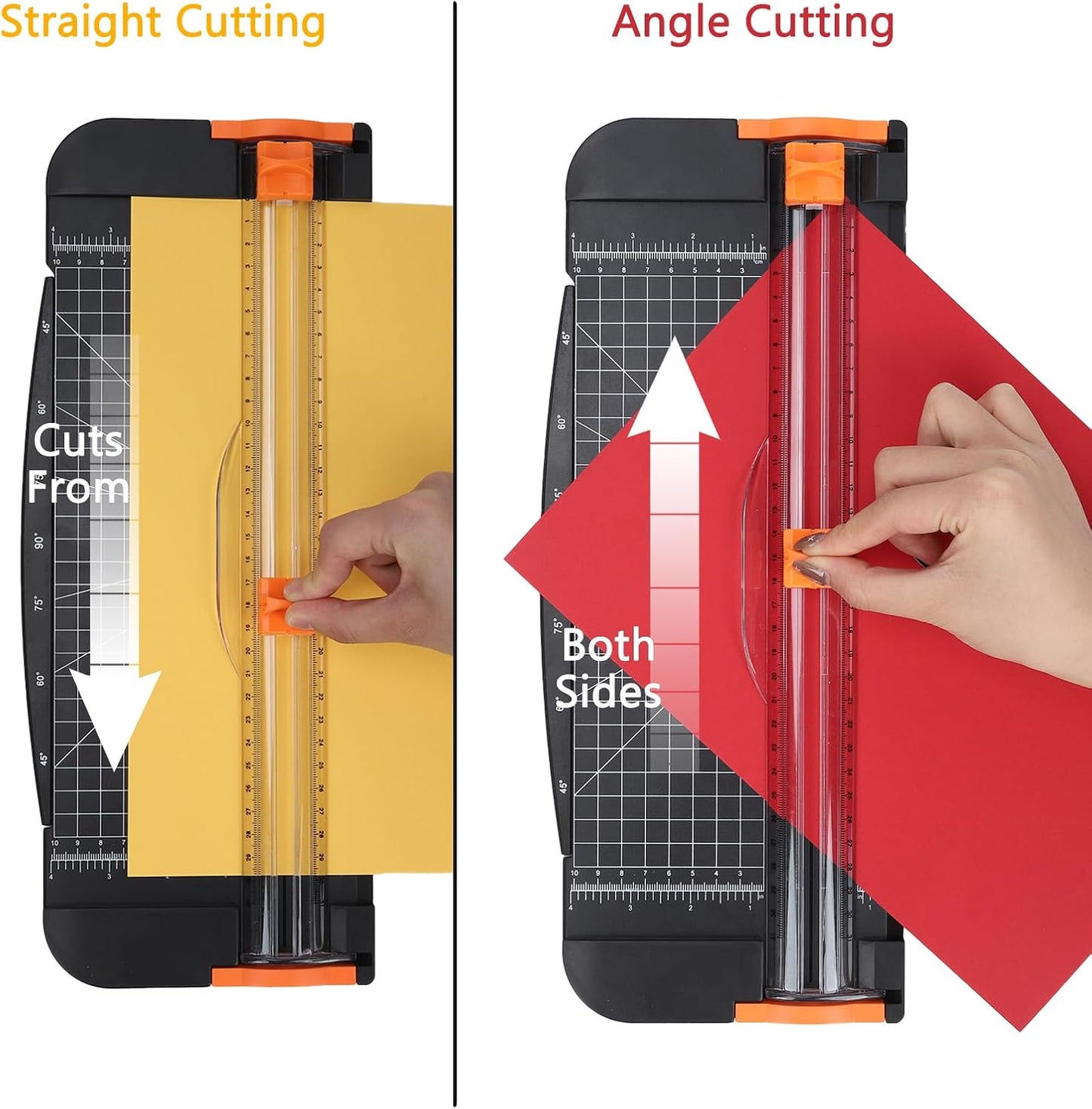 A4 Paper Cutter -12 Inch Paper Trimmer with 2pcs Replacement Blades with Safeguard Side Rulerfor Cut Gift Card,Coupon,Label, Cardstock,Photo