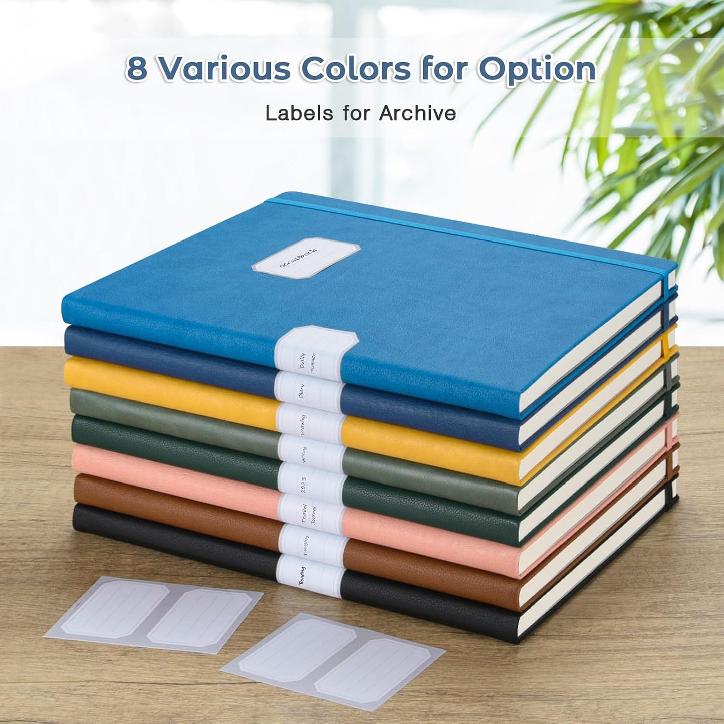 College Ruled Notebook, A4 Hardcover Leather Notebook for Work, Lined Notebook Journal for Women, Men, 192 Thick Paper, 8.5" x 11", Large Notebook with Pockets, Professional Business Notebook, Blue