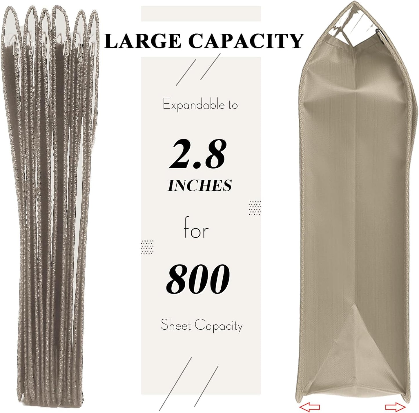 10 Pieces Plastic File Folders Envelope Expanding File Wallet Organizer Documents Folder with Snap Closure and Pocket, A4 Size Waterproof Transparent Pouch(Khaki,Horizontal)