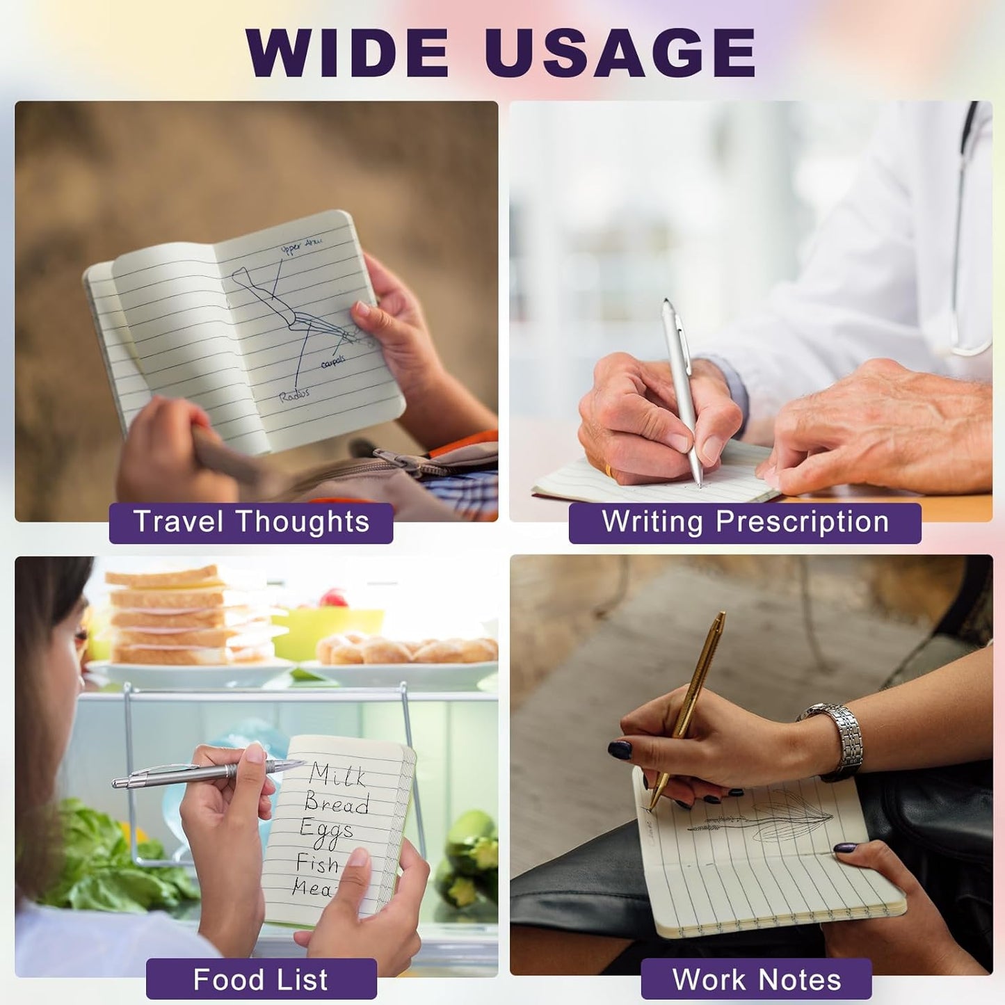 Lincia Bulk Pocket Notebook 2.5" x 4" Mini Notebooks First Day of School Small Wallet Notebooks Tiny Colored Purse Journals Lined Notepad for Kids Student Back to School Supplies(Vibrate Color,30 Pcs)