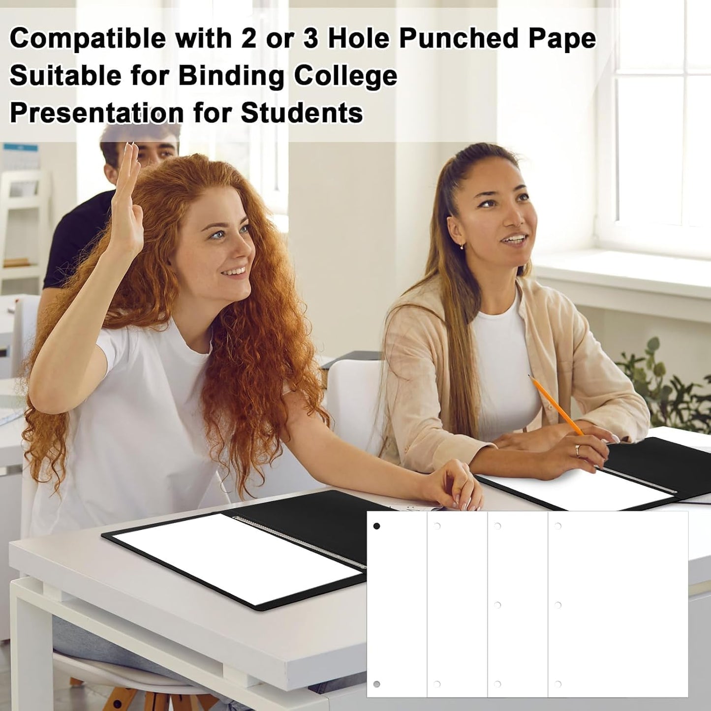 gisgfim 12 Pcs 8.5 X 11'' Pressboard Report Cover 3" Capacity Prong Clip Report Cover Metal Prong Fastener with Compressor Letter Size Presentation Report Folder for Bind Proposal Document