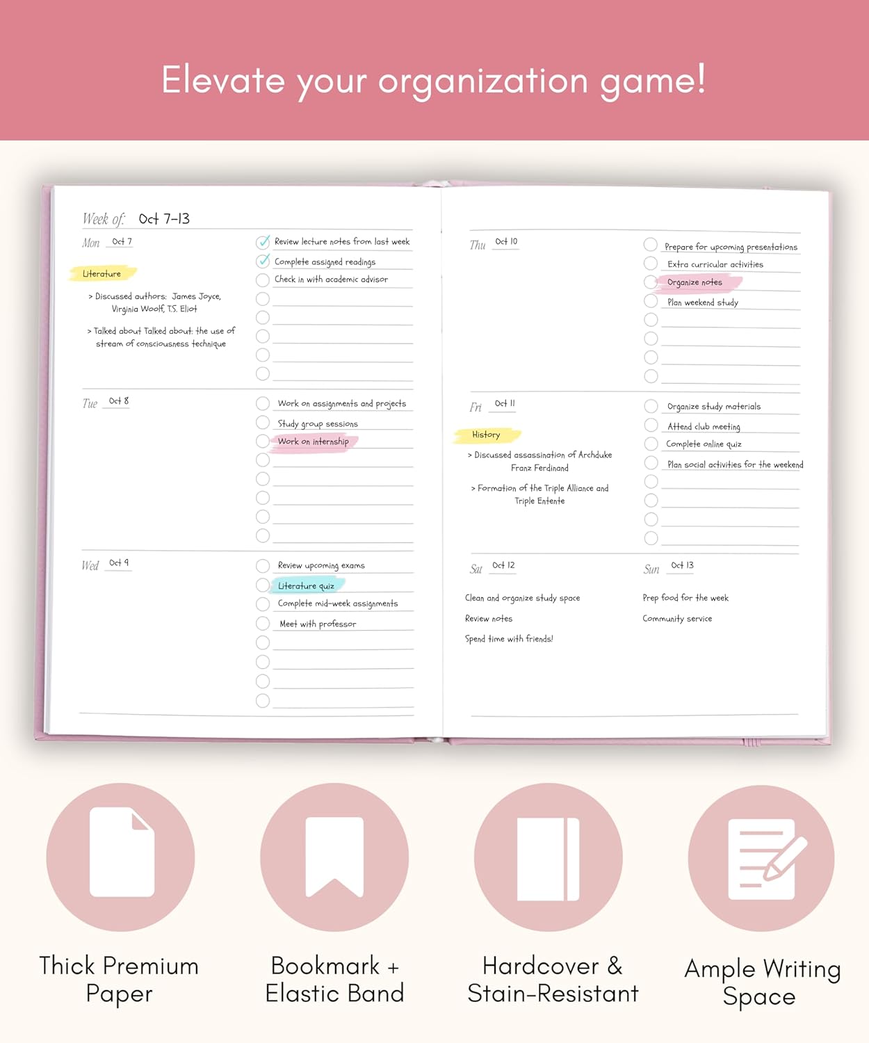 Lamare Academic Planner 2025-2026 – Undated Weekly College Student Planner 2025-2026 For Homeschool, High School, College & Nursing Students