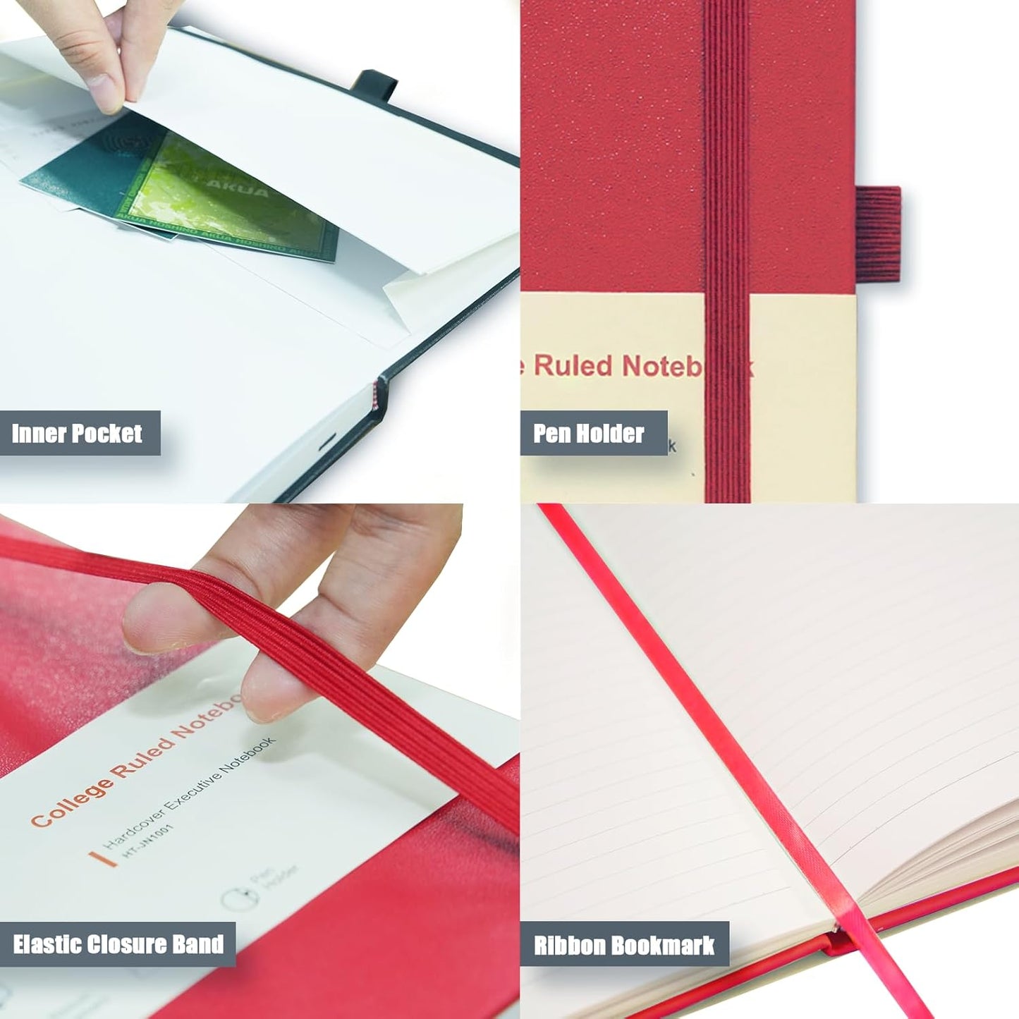 8 Pack Lined Journal Notebooks, A5 Hardcover Notebooks, 5.5 x 8.3 inch, 100GSM,160 Pages, Classic College Ruled Notebooks for Writing/Work/Travel/College (Assorted Color)