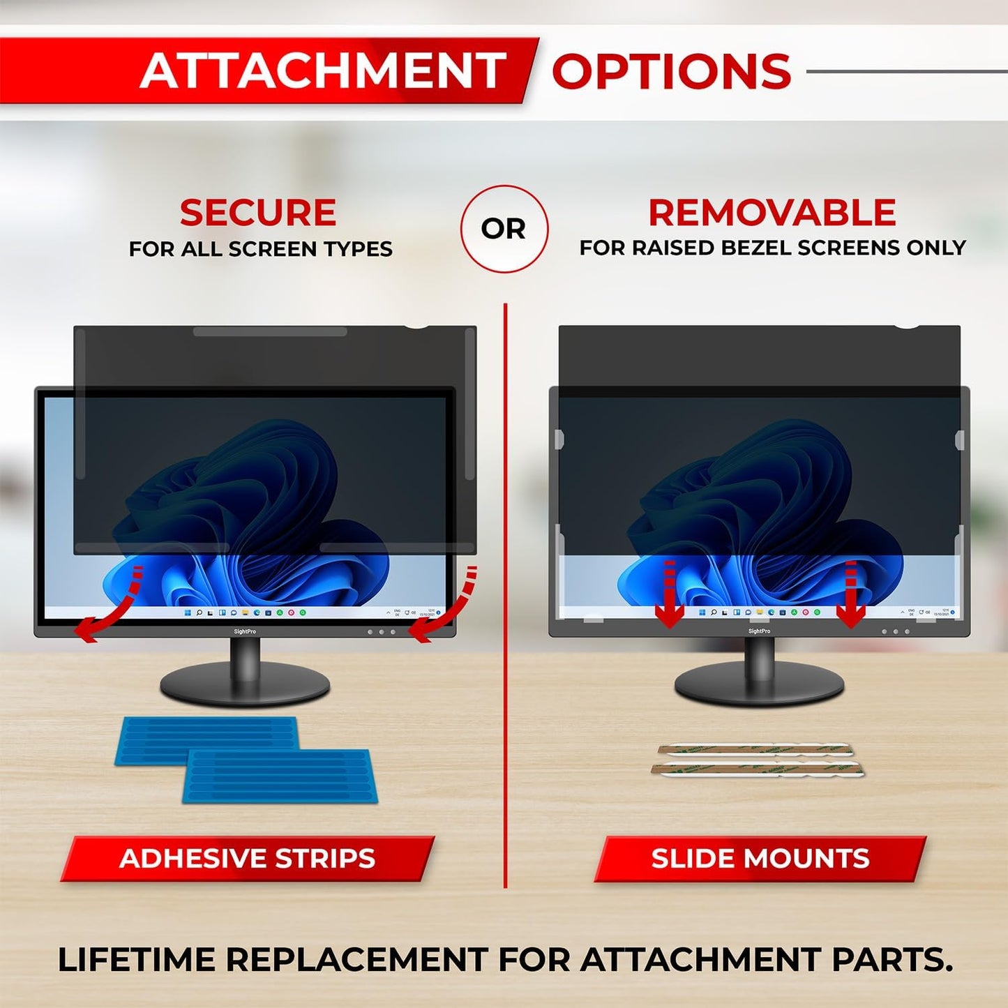 23 Inch 16:9 Computer Privacy Screen Filter for Monitor - Privacy Shield and Anti-Glare Protector