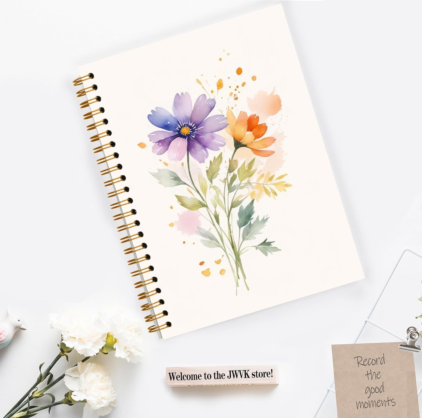Vintage Wild Flower Botanical Plant Notebook 03,Rustic Spring Floral Cottagecore Notebook Journal for Work Office School Student Teacher,Hardcover Spiral Notebook 5.5x8.5