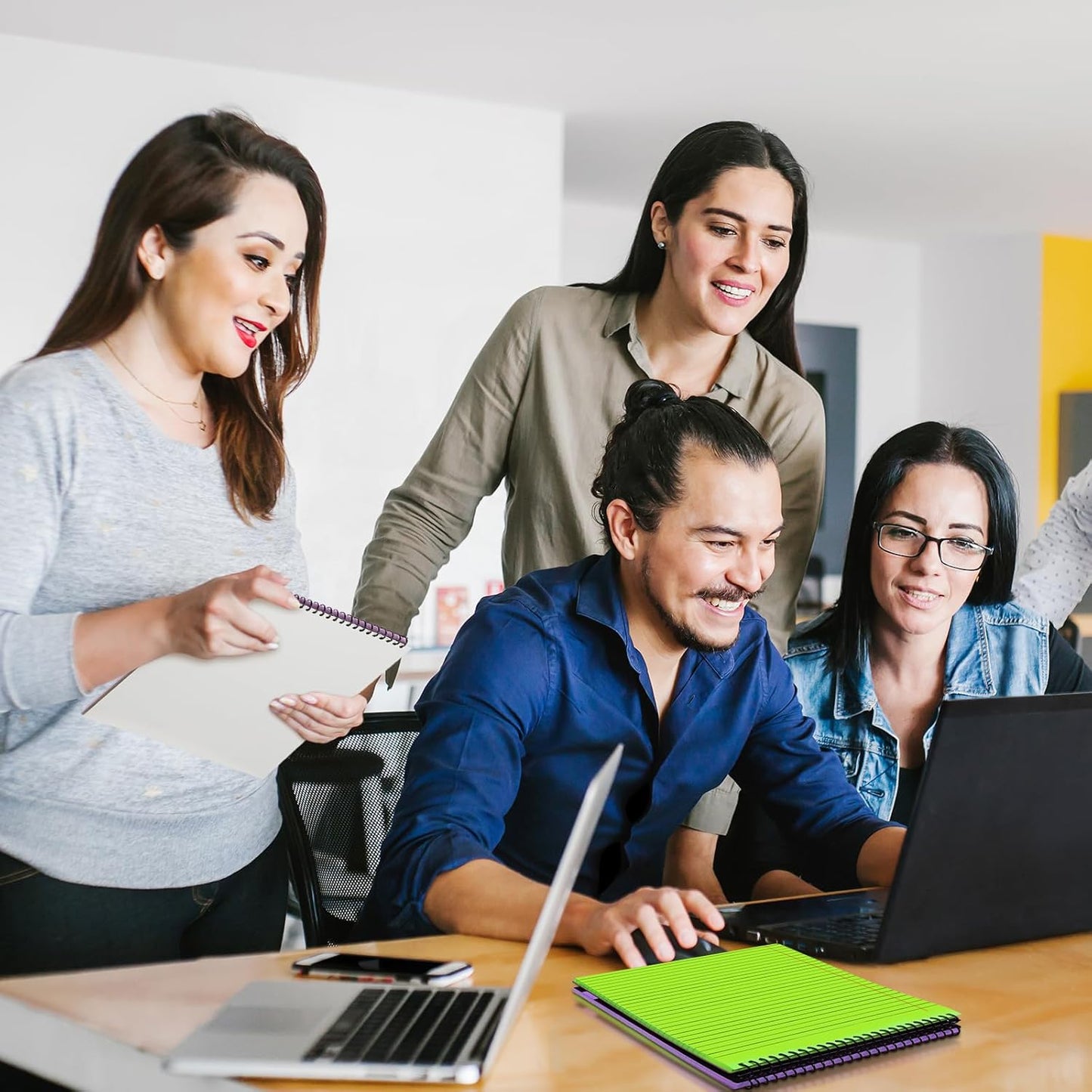 6 Pcs Legal Pad Top Spiral Bound Notebook 70 Sheets Wirebound Notepad Double Sided Ruled Memo Steno Pad with Stiff Back Cover for Business(8.5 x 11 Inches,No Holes,Bright Colors)