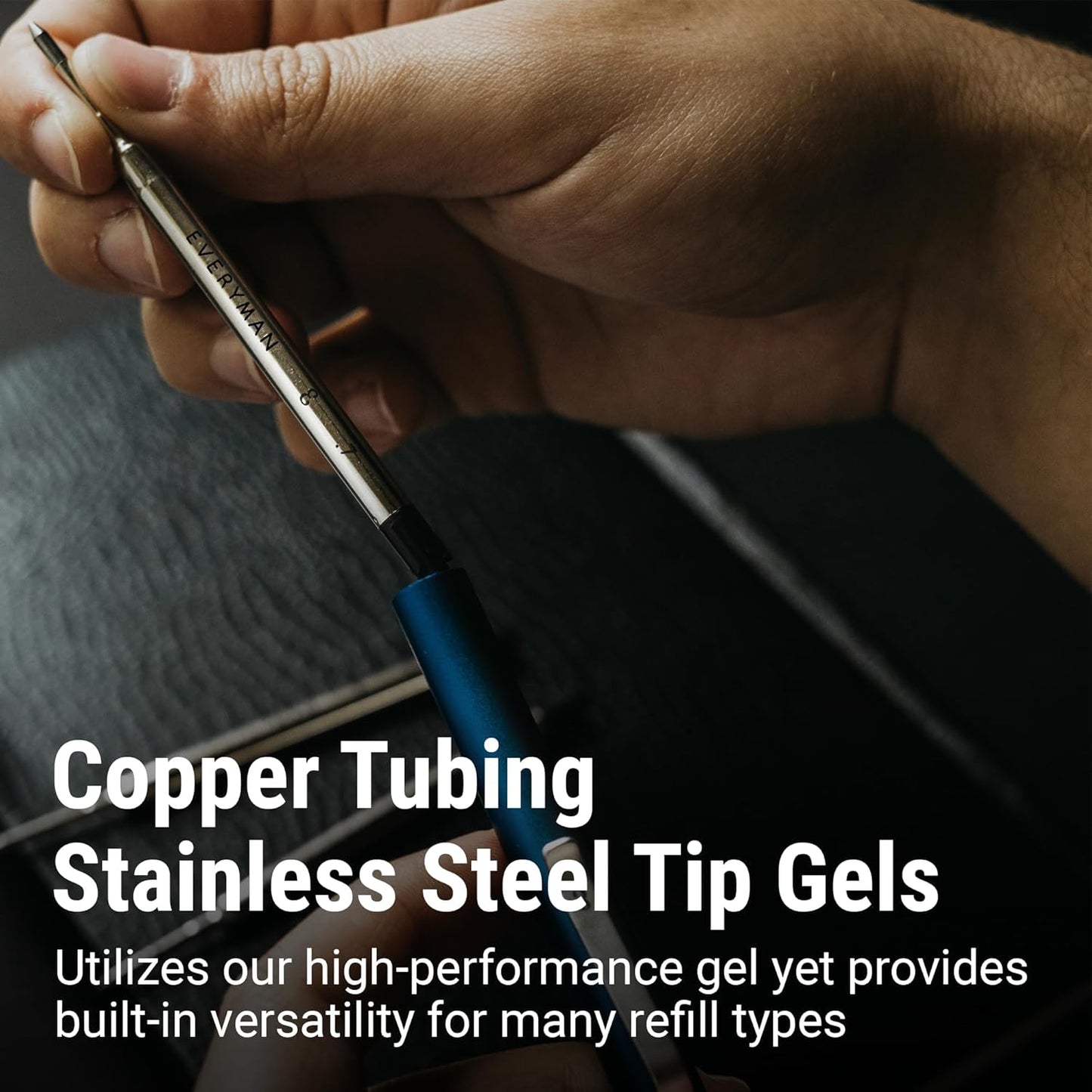 Everyman Grafton Full Click Refillable 0.7mm Ball Point Pen, Military | Sleek Anodized Aluminum EDC Pen with Deep Grooved Grip | Smooth Writing Pocket Pen for Office, Travel, Gifting & Daily Use