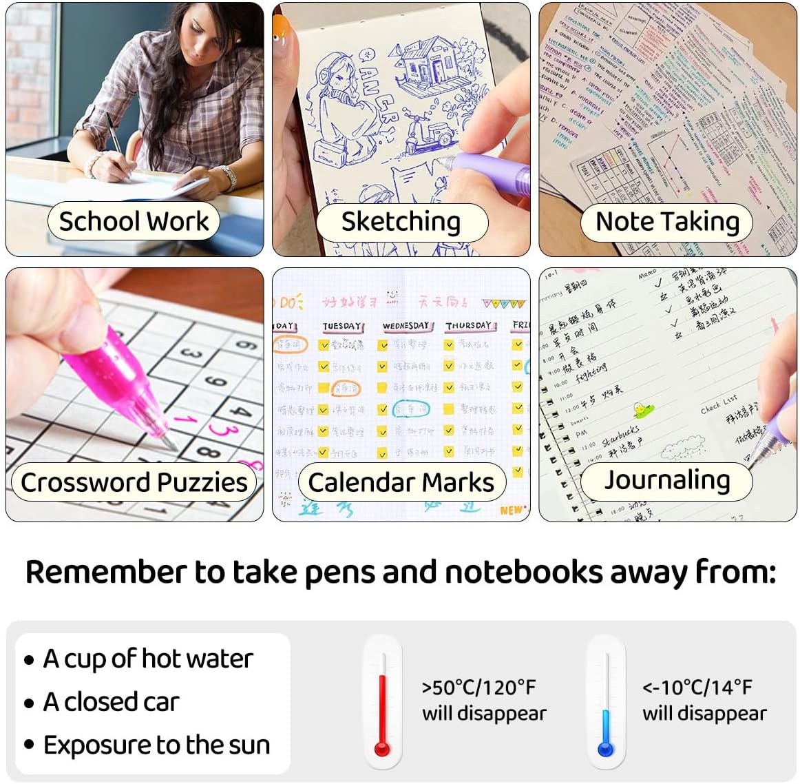 Retractable Erasable Gel Pens Clicker,Fine Point 0.7mm Smooth Writing Pens,Cute Pens For Writing Journaling Taking Notes School Office Home. (24 Colors)