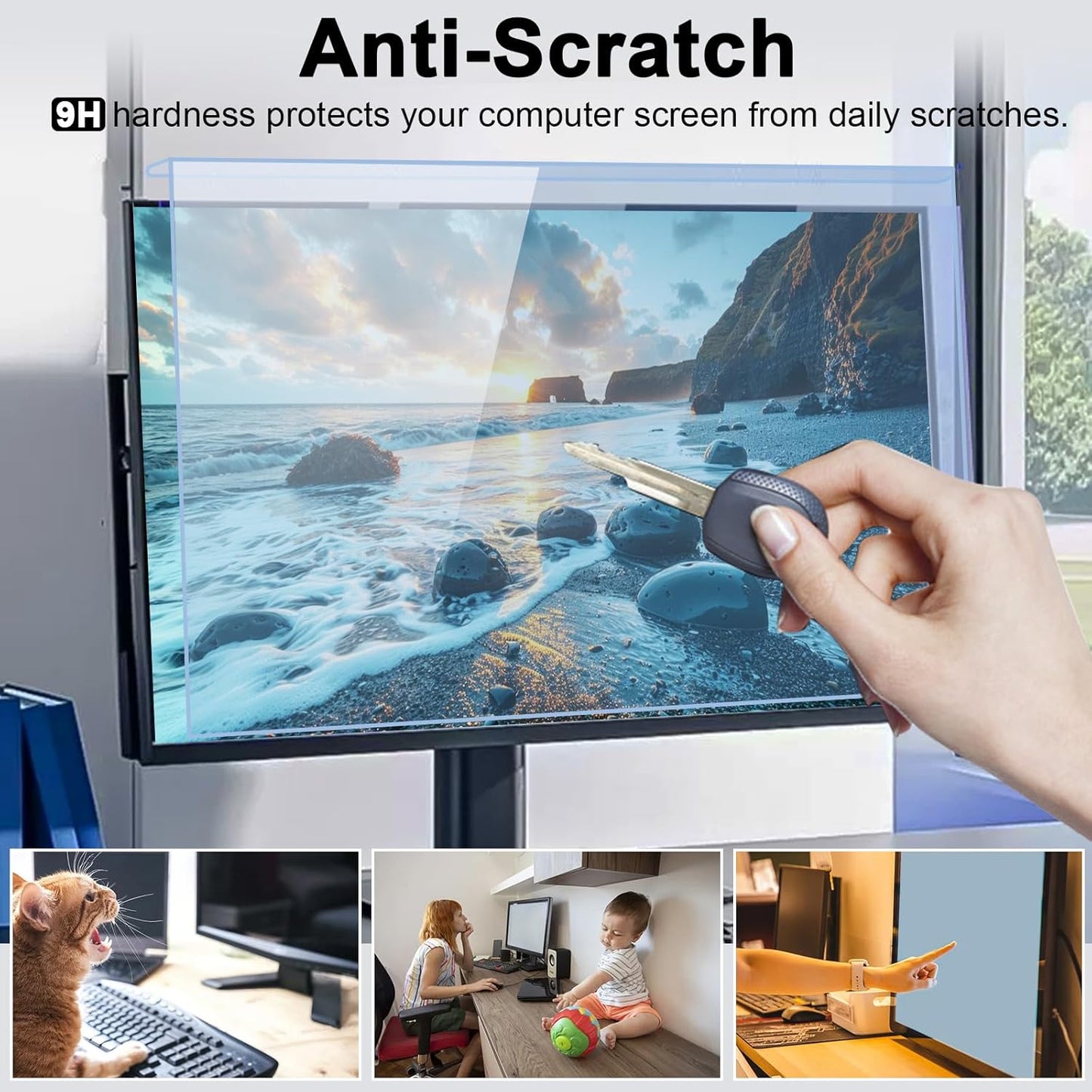 23-24 Inch Blue Light Filter for Computer Monitor, Computer Screen Blue Light Blocker Panel for 23, 23.6, 23.8, 24 Inch Diagonal Widescreen Desktop PC iMac Monitor, HD Not Anti-Glare