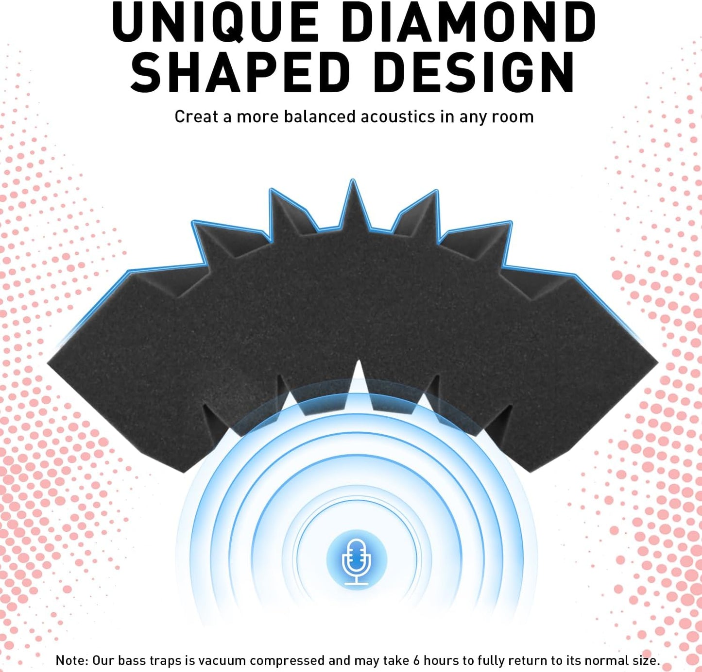 4 Pack Curved Bass Traps Corner Acoustic Foam, Large Size 16.5" X 6.3" X 12" Sound Absorbing Corner Bass Traps for Studio and Home Theater Low Frequency