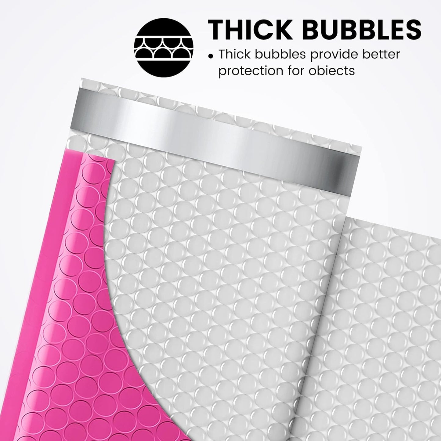Fuxury Bubble Mailers 4x8" 800 Pack Pink Bubble Mailers Usable Size 4x7” Small Padded Envelopes Waterproof Mailing Envelopes Bubble Padded