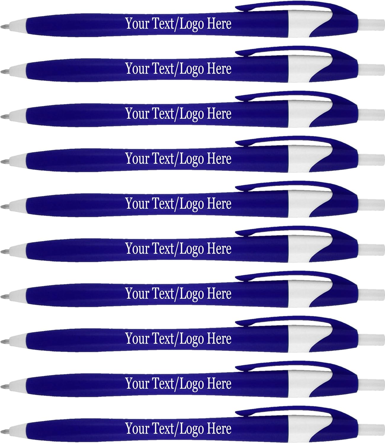 SyPen Personalized Pens With your Custom Logo or Text-500 Pack Bulk-for Businesses, Parties, and Events, Custom Printed Slim Ballpoint Click Pens, Blue Barrel Color, Black Ink
