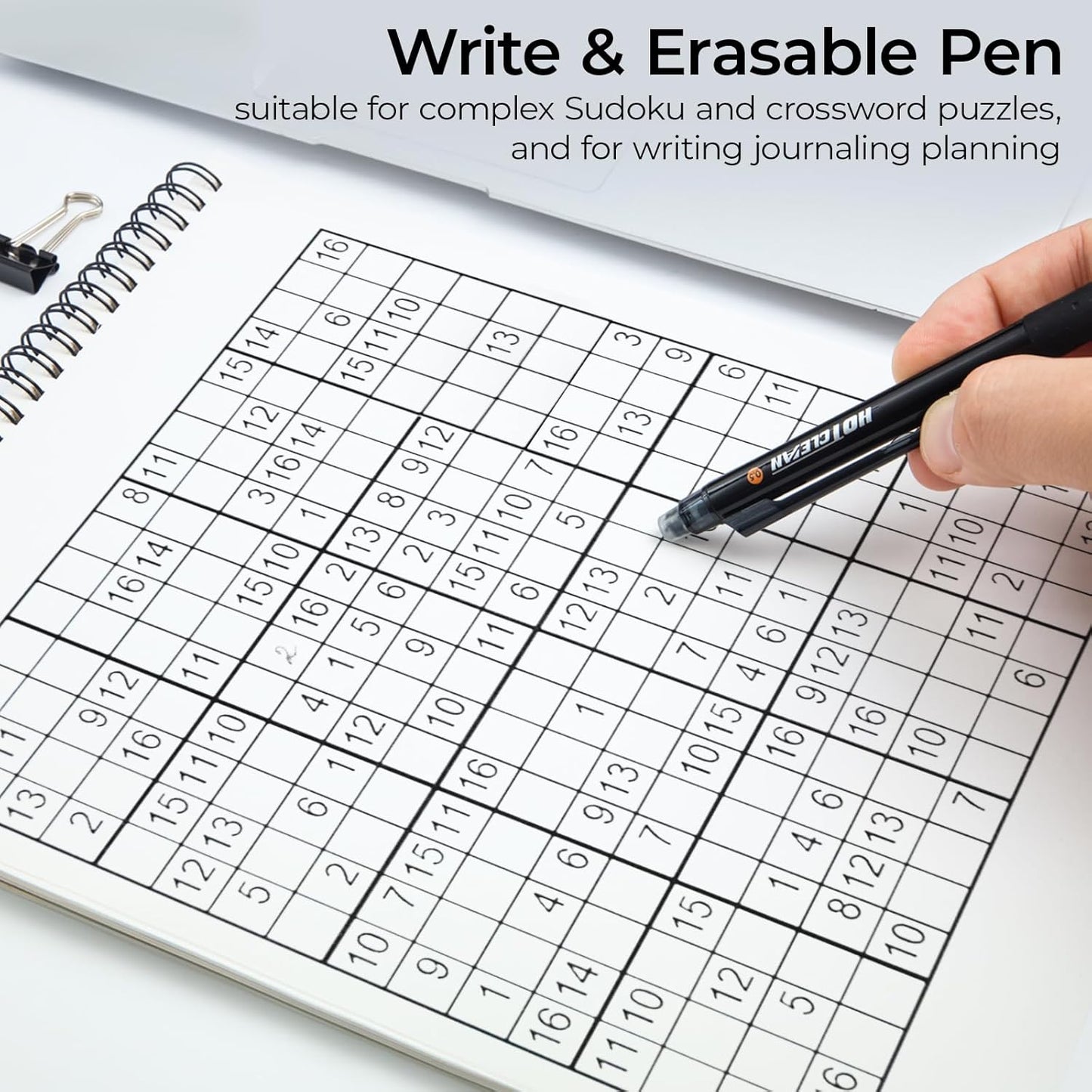 M&G Erasable Gel Pens, 6 Pcs Retractable Black Ink Erasable Pen Fine Point 0.5mm, Quick Dry Erasable Pen with Non-Slip Grip, Pens Make Mistakes Disappear for Drawing Writing Planner Office School