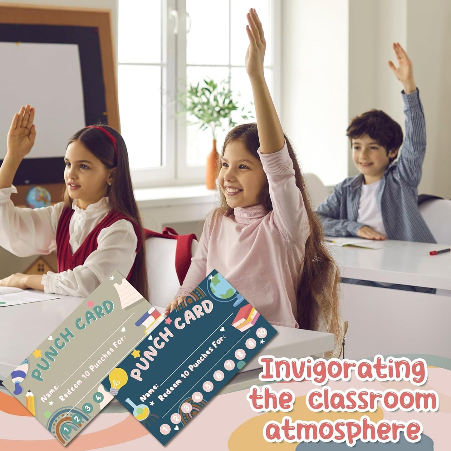 Fumete 400 Pcs Punch Cards for Classroom Reward Cards Behavior Incentive Loyalty Awards for Kids Students Teachers School Business, 8 Styles, 3.5 x 2 in(10 Morandi Punches Style)