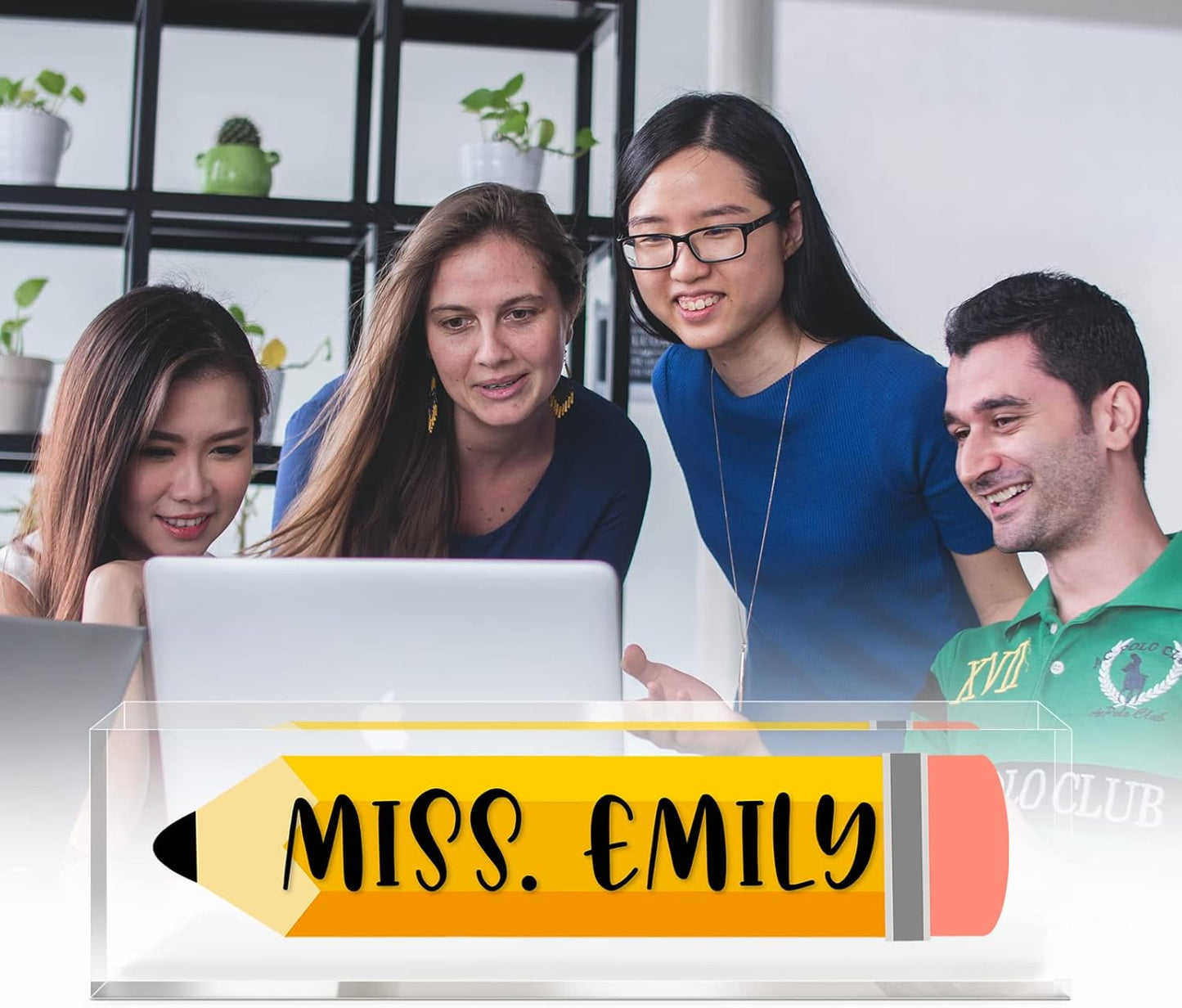 Gowelly Office Acrylic Teacher Name Plate for Desk |Desk Name Plate Personalized| Custom Teacher Appreciation Gifts in Bulk |Office Teacher Supplies Gifts for Women|Gifts for Teachers