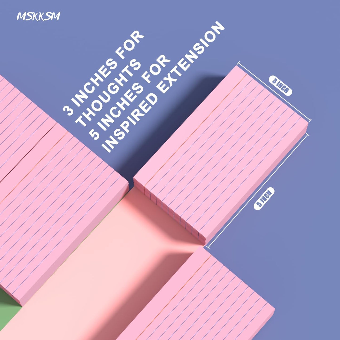 Pink Index Cards 3x5 Inch - 200 Pack, Ruled Index Flash Cards for Studying, 180GSM Pink Note Cards 3x5 Lined Index Cards, Flashcards 3 x 5 Notecards Lined College Ruled Study Card for Office, School