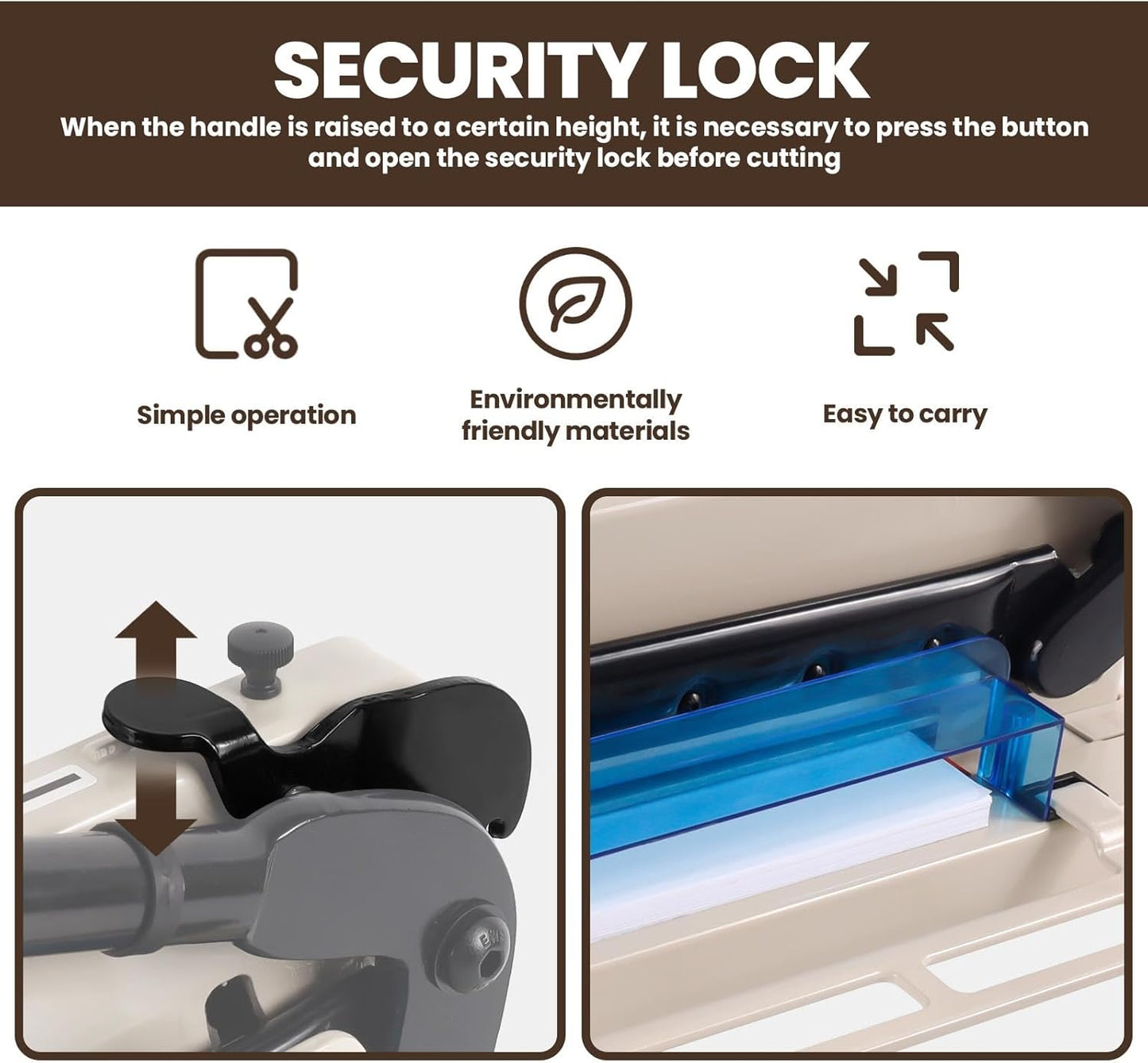 Heavy Duty Guillotine Paper Cutter, Professional Large Paper Trimmer with Safety Lock, Precision Cutting, Guillotine Style Paper Cutter for Office, School and Workshop (17 inch for A3)