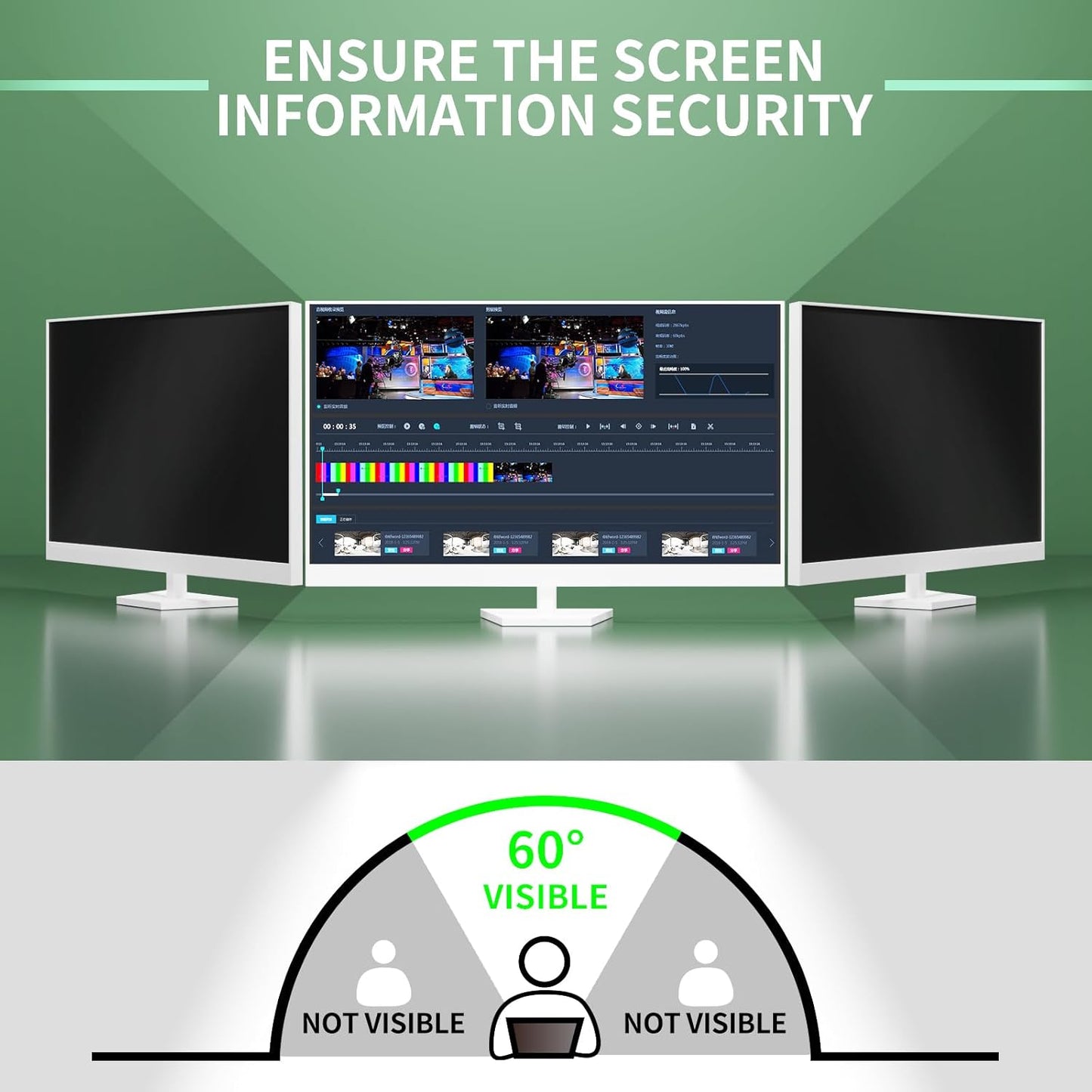 32 Inch Curved Computer Privacy Screen Filter for 16:9 Widescreen Computer Monitor Computer Screen Protector Computer Screen Privacy Shield Anti Glare and Blue Light