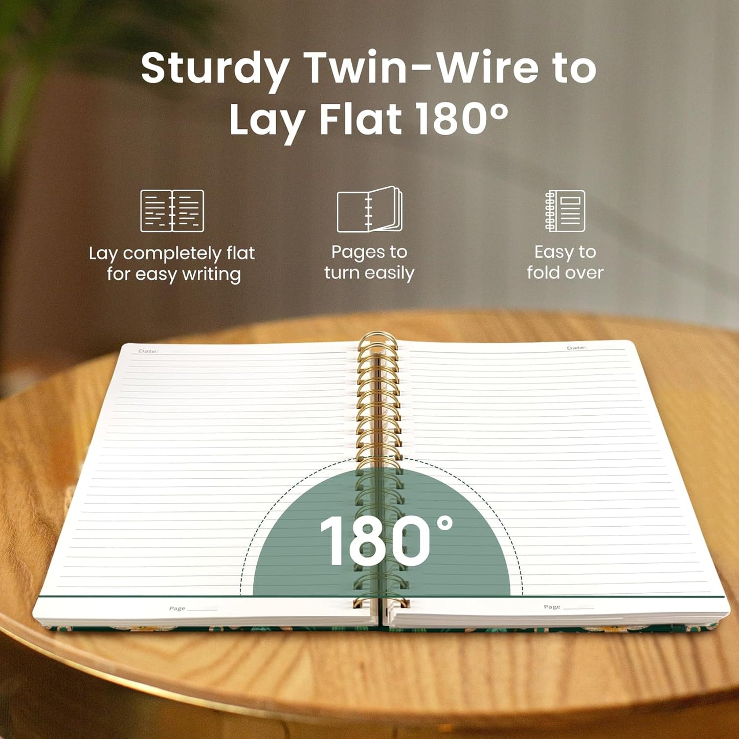 Lined Spiral Notebook Journal for Work, 300 Pages Thick B5 (7.1"x10") College Ruled Journal for Women & Writing, Hardcover Notebook for Note Taking, Perfect for Office Home School, Butterfly