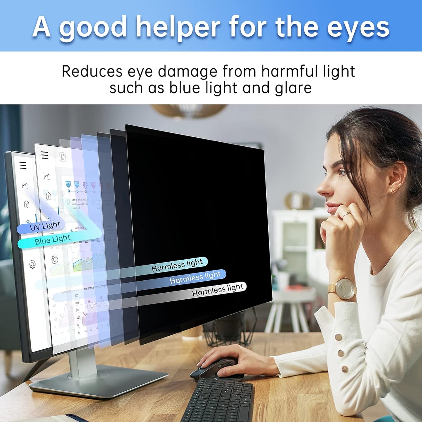 Privacy Screen Filter for 23 inch Widescreen Monitors - Computer Monitor Privacy Screen (16:9 20.04'x11.26')