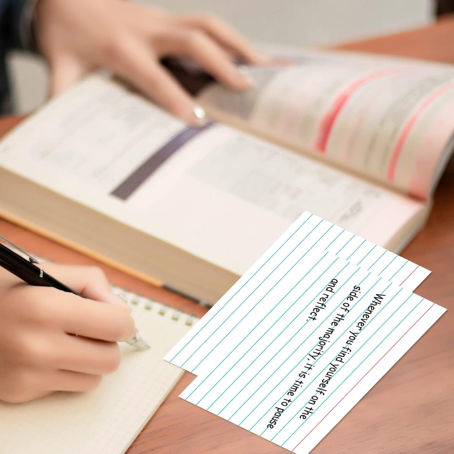 KAISA Lined Index Card 3"x5" Index Cards Flashcards, 300 Count Ruled on Front, Blank on Back Index Cards, White 3 pack of 100 Shrink