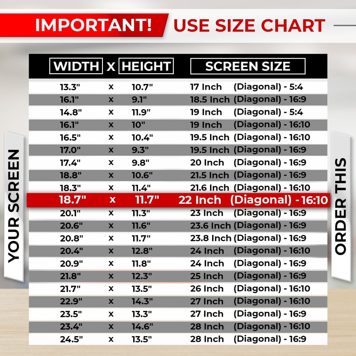 22 Inch 16:10 Computer Privacy Screen Filter for Monitor - Privacy Shield and Anti-Glare Protector