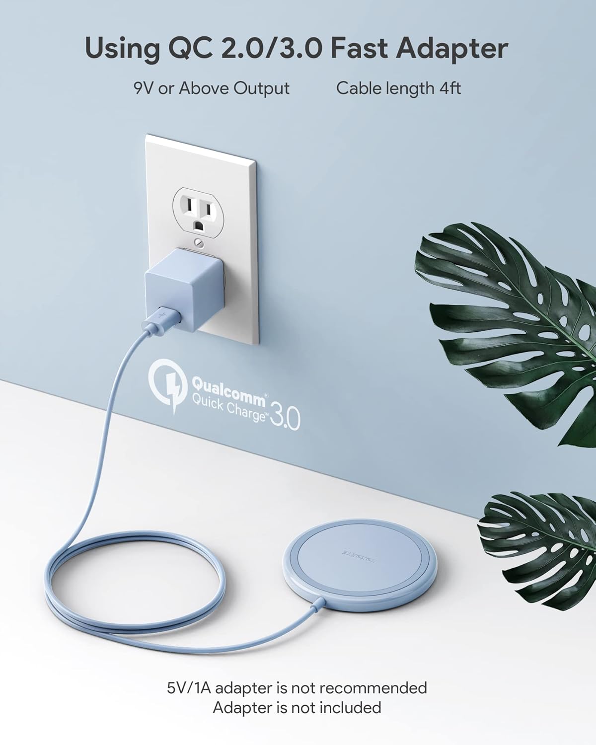 Wireless Charger, 15W Max Fast Wireless Charging Pad 2-Pack Compatible with iPhone16/16Plus/16Pro/16ProMax/iPhone15/15Pro/15Plus/14/13/12/Samsung S24 /S24Ultra/S23Ultra/S22/S21,AirPods Pro 2 Blue