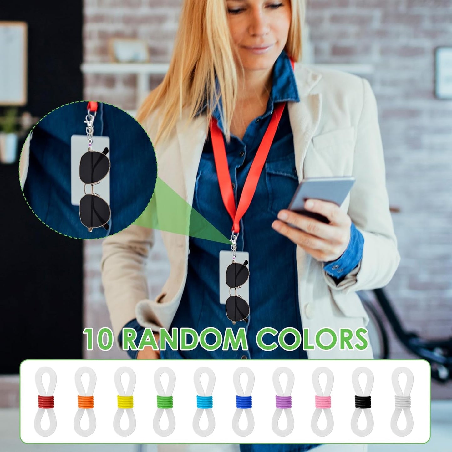 40 Pack Pen Holder for Lanyard, Retractable Badge Reel Accessories, Colorful Silicone Clips with Lobster Clasps, Mini Pen Clips for Badge Mini Sharpie, Nurse Teacher Student Aattachment for Daily Use