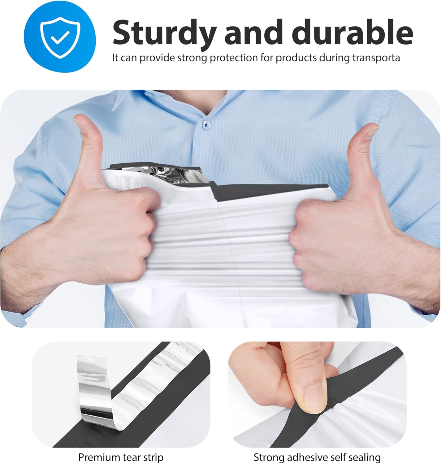 Fuxury Poly Mailers 12x15.5 Inch 1000 Pack, Bulk Shipping Bags for Clothing, Strong Adhesive Shipping Envelopes for Small Business Suppliers,Waterproof Mailers Poly Bags Mailing Envelopes White