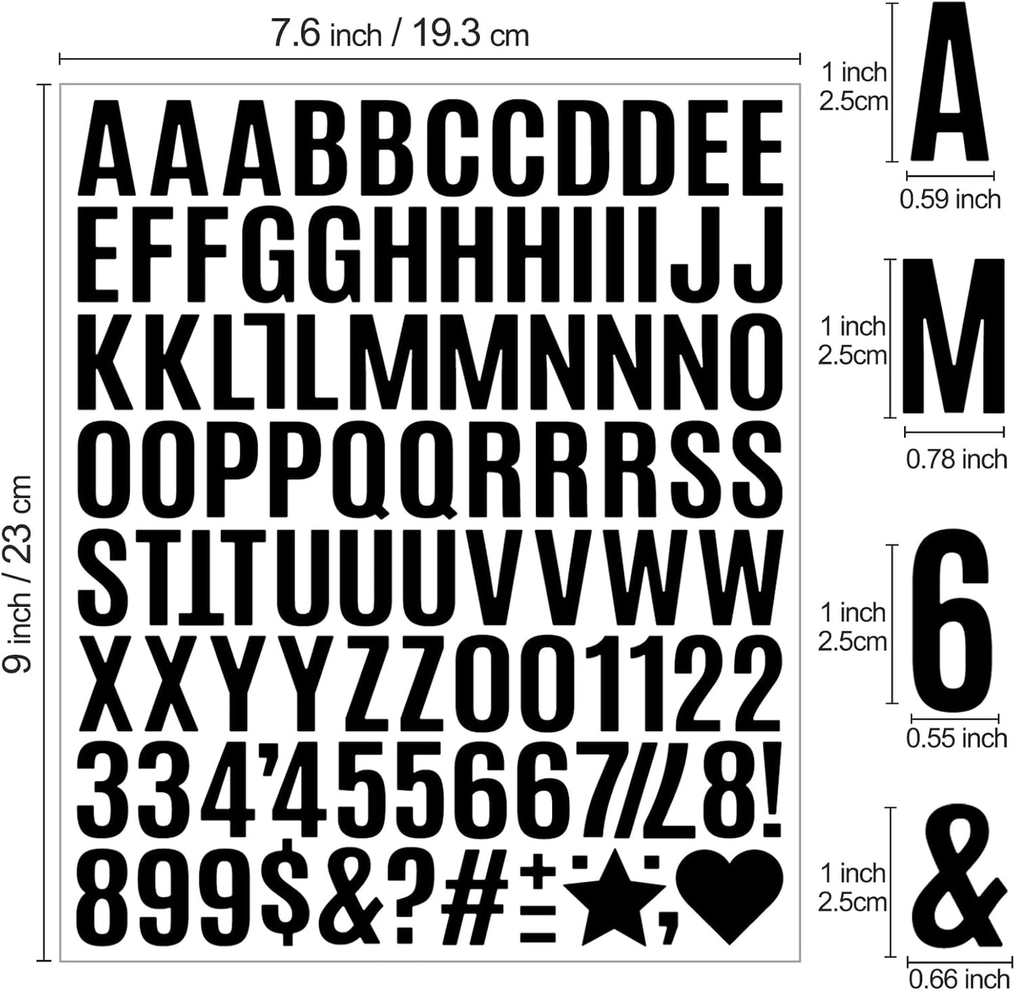 1960Pcs Waterproof 1" Vinyl Alphabet & Number Stickers - Self-Adhesive for Mailboxes, Windows, Doors, Signs, Vehicles & More, White