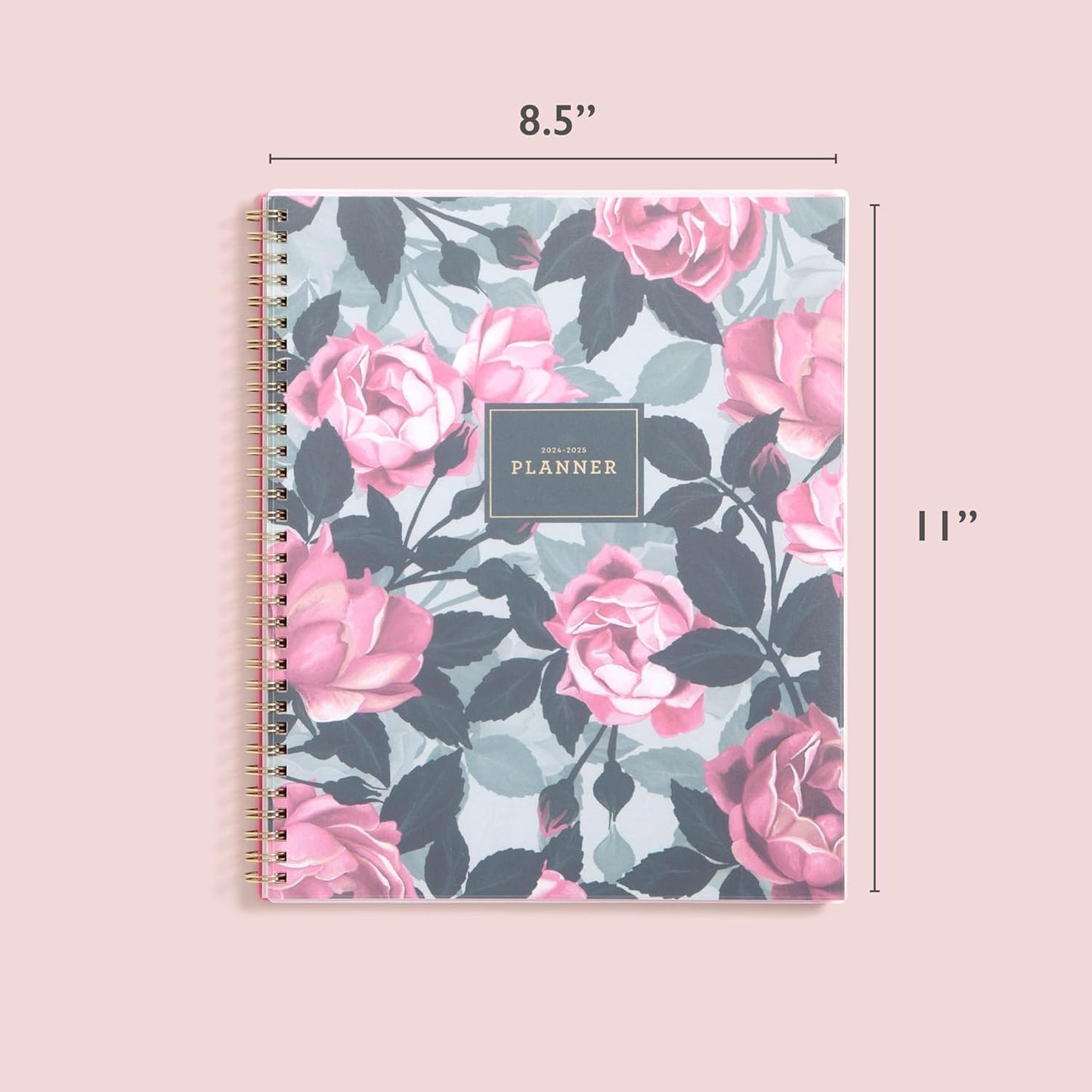Blue Sky 2024-2025 Academic Year Weekly and Monthly Planner, July 2024 – June 2025, 8.5" x 11", Frosted Flexible Cover, Wirebound, Roosevelt Pink (150150)