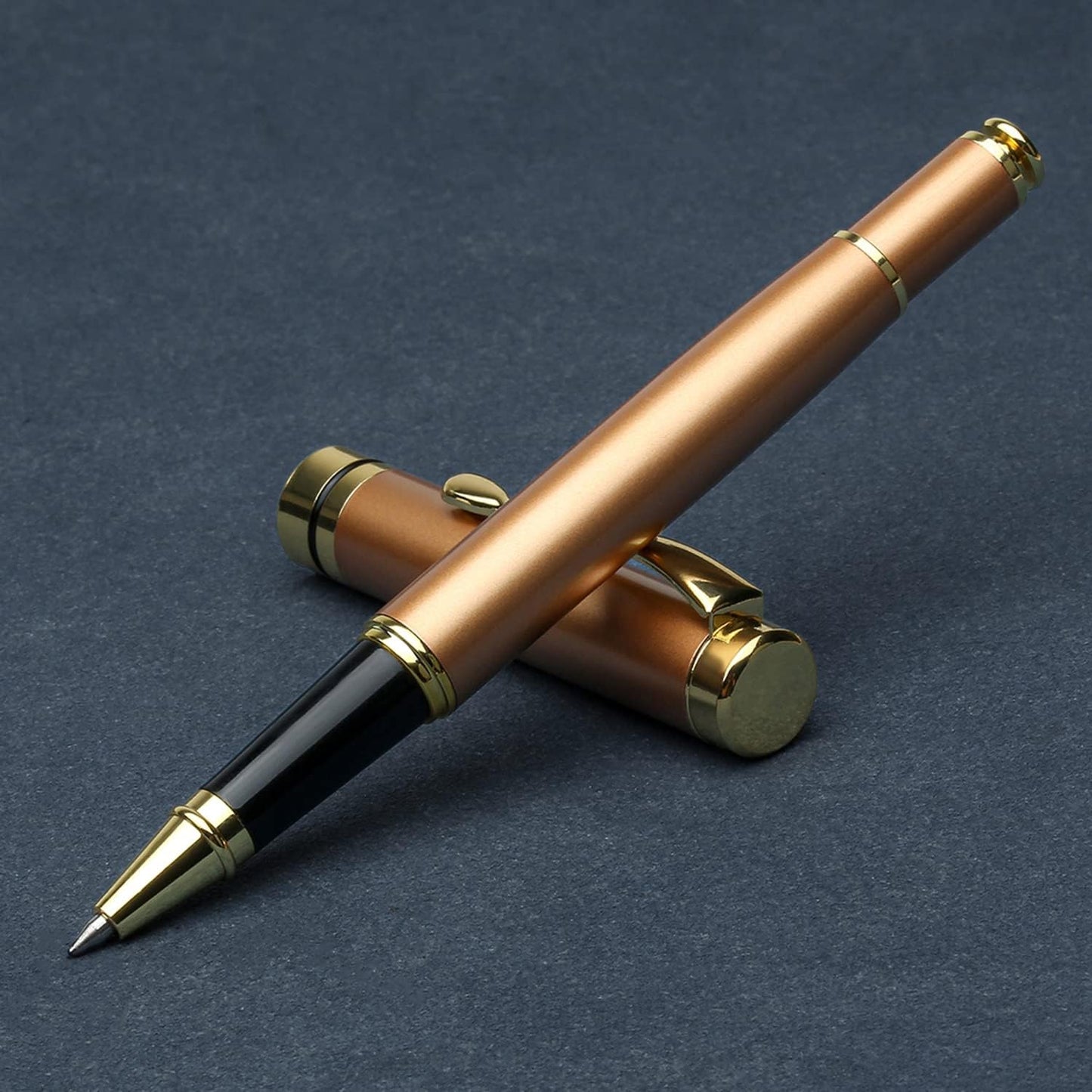 YIVONKA Luxury Ballpoint Pens Best Ball Pen Gift Set for Men & Women Professional Executive Office Nice BallPens Classy Gift Box Ballpoint Black Refill Line width 0.5mm (Rose Gold)