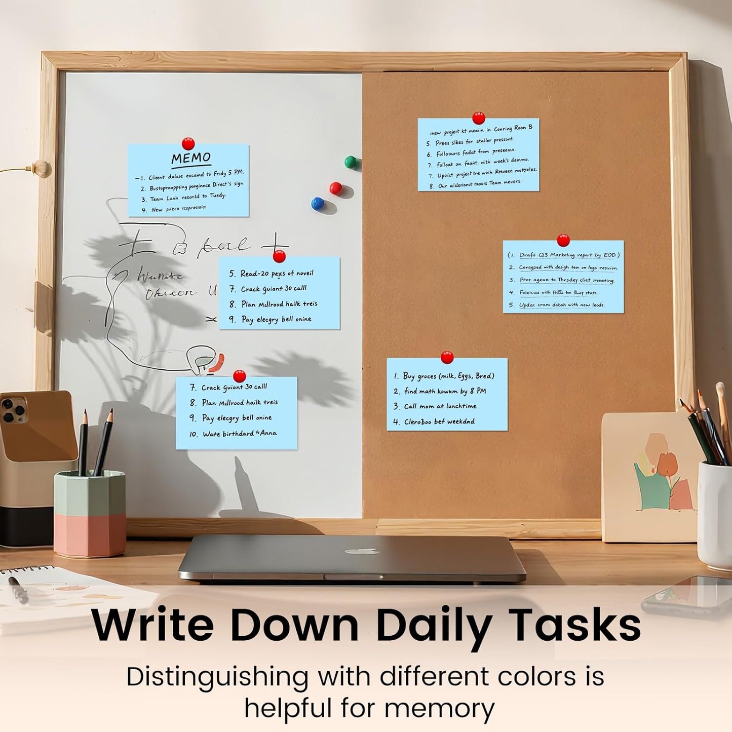 Index Cards 3x5 Inch, 300sheets, Flash Cards, Blank Blue Note Cards Paper For Studying, Schools Supplies, College, Office And Home Organization, Note Taking Supplies