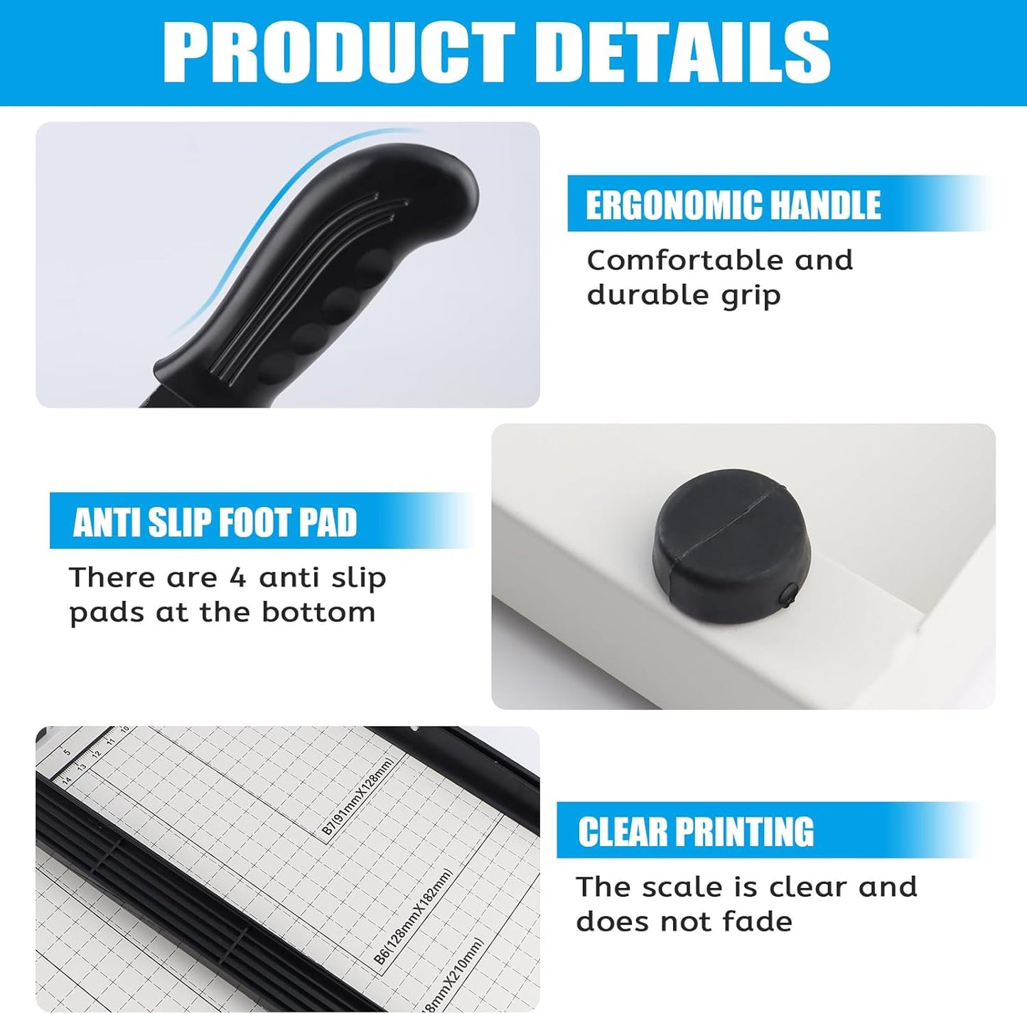 12" Guillotine Paper Cutter, Heavy Duty Paper Trimmer Cutter 12-Sheet Capacity Trimmer with Corner Rounder for Cardstock, Photos, Cardboard, Crafts