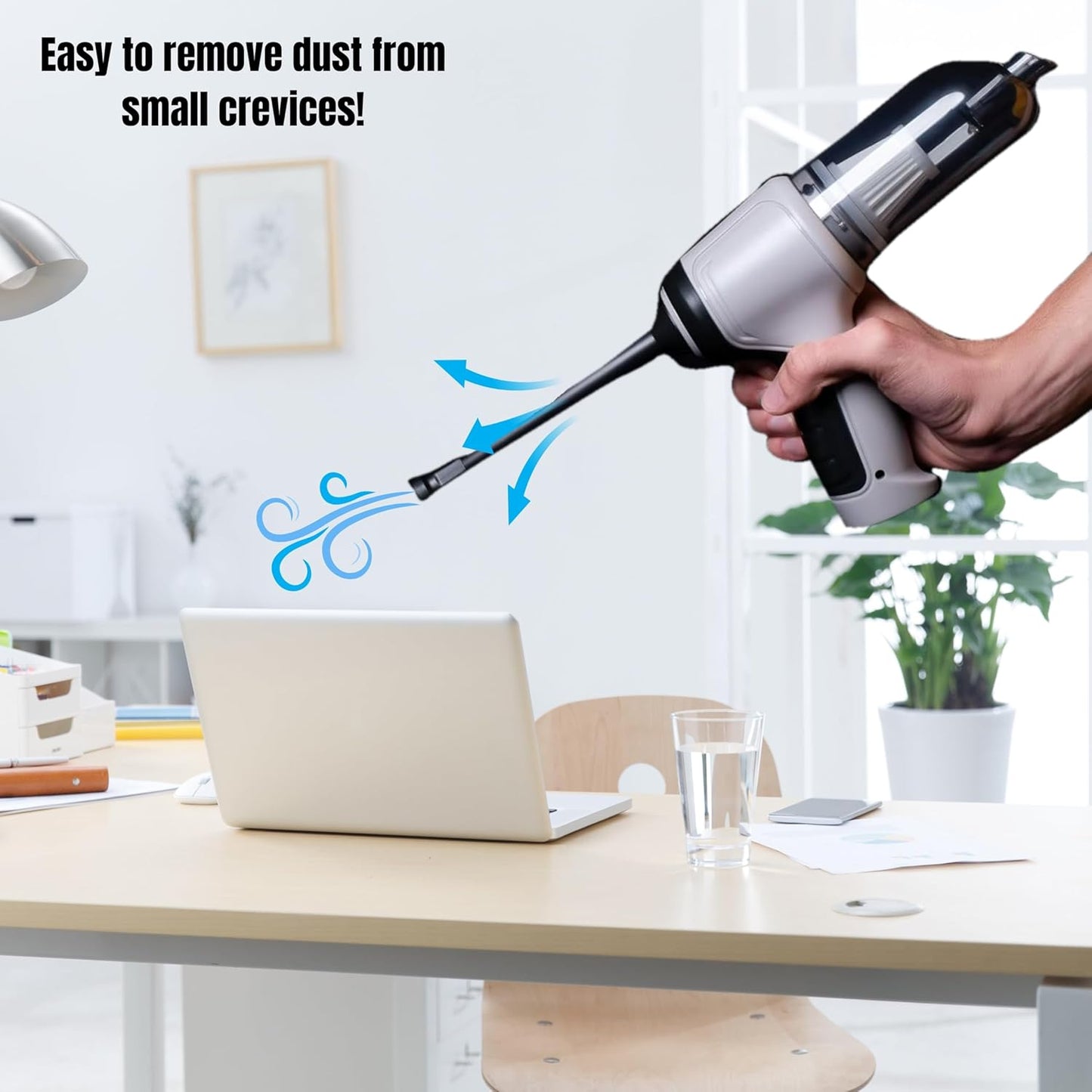 GajetNest Handheld Mini Portable Compact Car Vacuum Cleaner & Blower 2-in-1 with HEPA Filter, Lightweight Design, 25-Minute Running Time, Cordless Rechargeable Crevice Tool - 9000 PA Suction