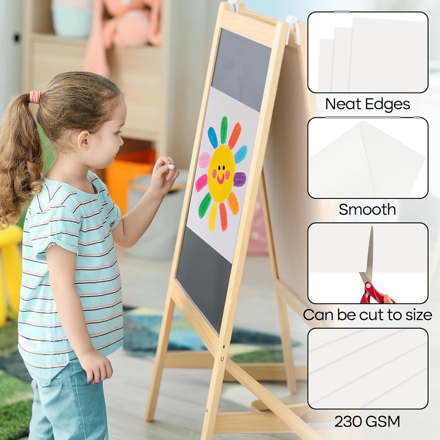 100 Pcs White Poster Board Paper 11.7 x 16.5, ROOKEA White Vision Boards Bulk Smart Posterboard Blank Graphic Display Card Paper for Drawing Artwork School Arts Crafts Classroom Projects Scrapbooking