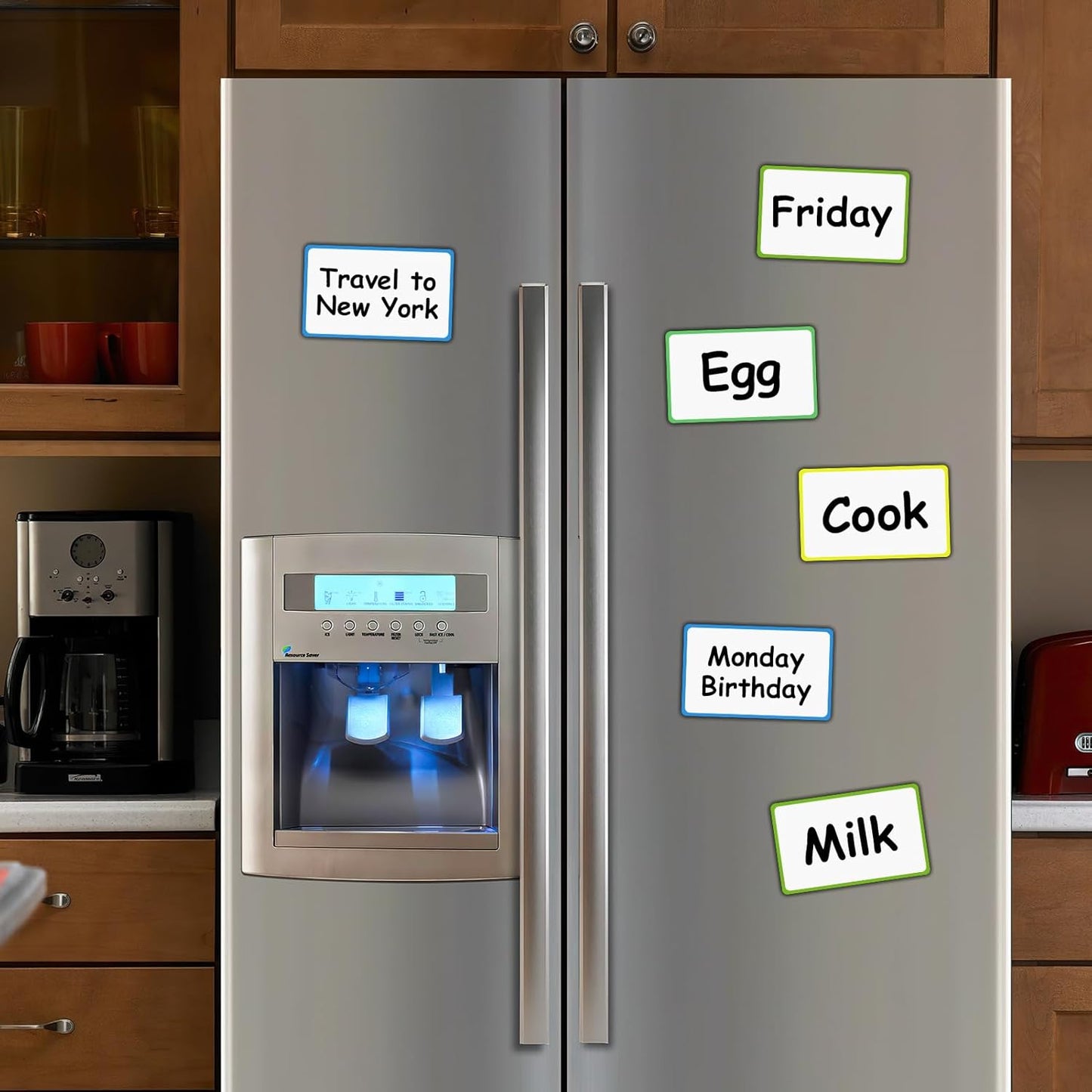 24 Pack Magnetic Name Tags & Labels - 3x5 Inch Dry Erase Reusable Stickers for Warehouse, Office, Classroom - Strong Adhesive Whiteboard Tags for Organizing, Inventory, Staff Identification