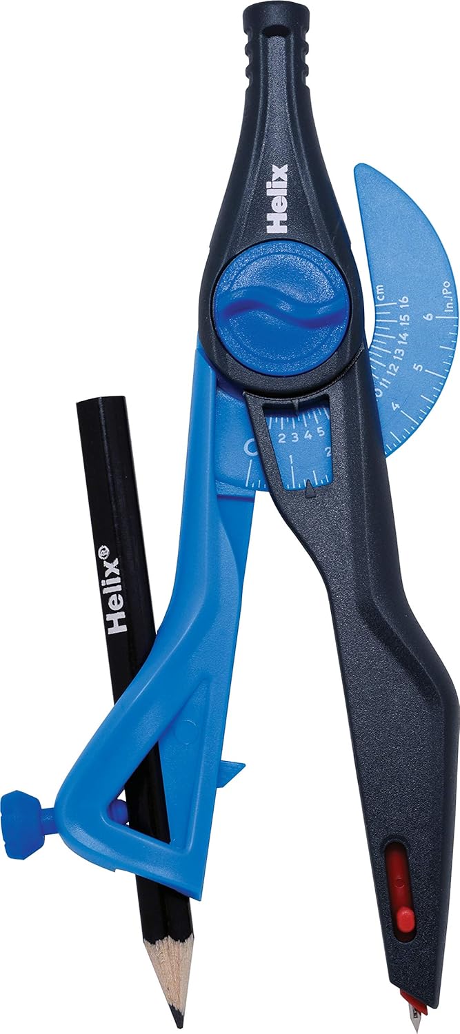 Maped - Plastic Locking Compass with Universal Holder - Precision Drawing - Enhanced Safety - Durable Design - Bulk Pack of 50 - Draws up to 12 Inch Diameter Circle