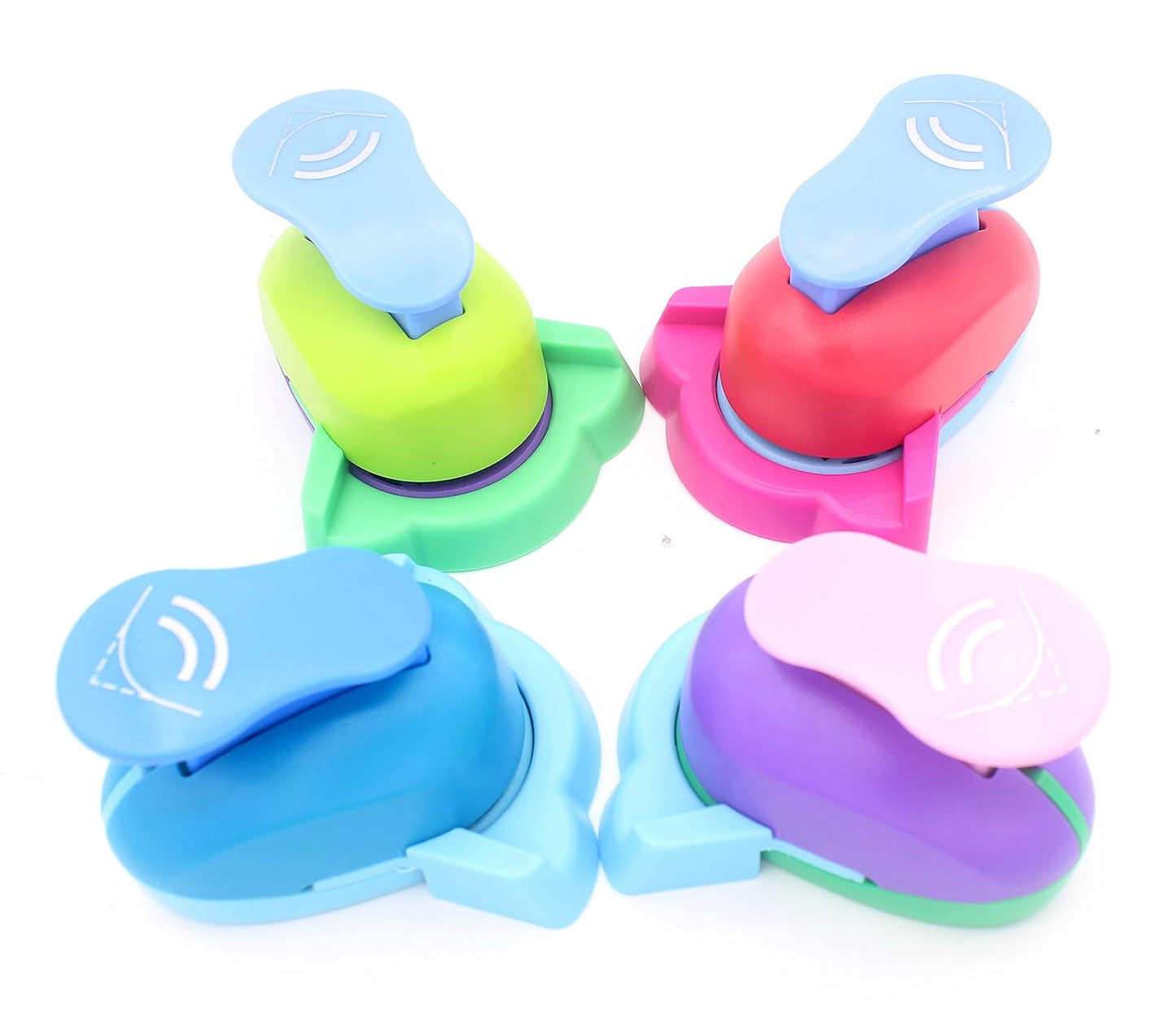 Hollow Right-Angle Embossing Punch - Handmade Scrapbooking Craft Lever Corner Punch (Double Rainbow)