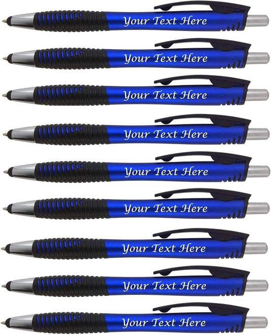 Personalized Pens with Your Custom Logo or Text-250 Pack Bulk-for Businesses, Parties, and Events, 2 in 1 Capacitive Stylus & Ballpoint Pen Compatible with Most Touchscreen Devices, Blue