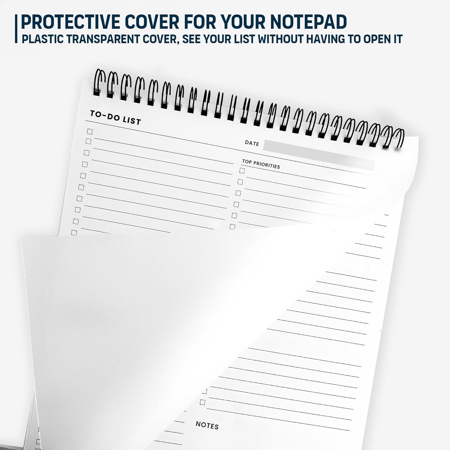 Of a Happy Kind To Do List Spiral Notepad 8.5x11 52 Sheets - Multiple Functional Sections - Daily Planner Notebook - Task Todo Checklist, Agenda Note Pad for Work