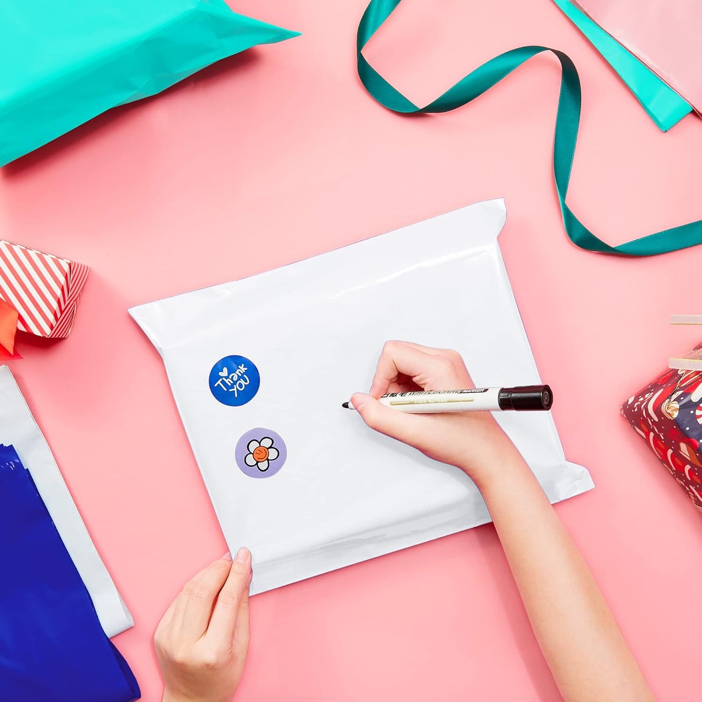 Fuxury Poly Mailers 14.5x19" 400Pcs Bulk Shipping Bags for Clothing Strong Adhesive Shipping Envelopes Waterproof Packaging Mailing Bag for Small Business White Polymailers