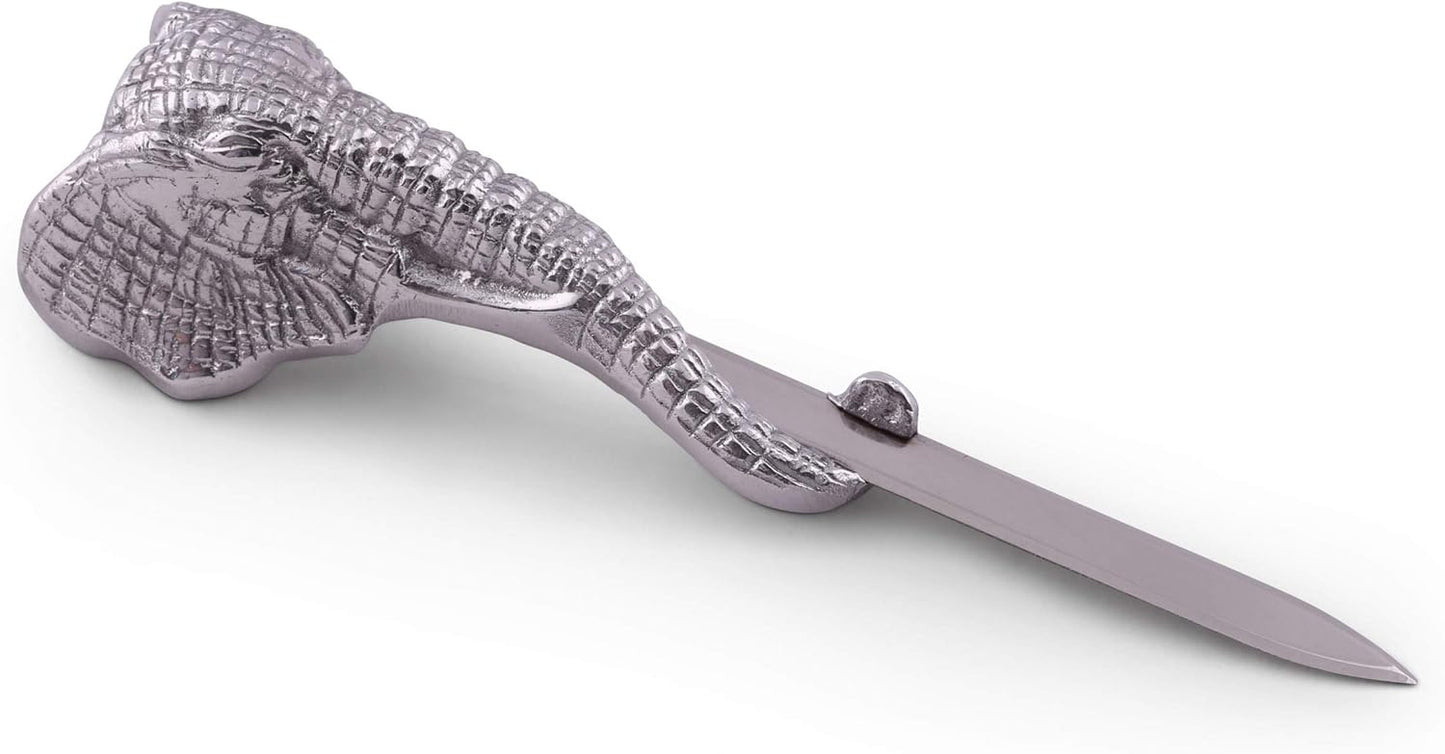 Arthur Court Designs Aluminum Elephant Metal Steel Knife Office Sword Blade Hand Envelope Gift Letter Opener 7" Long