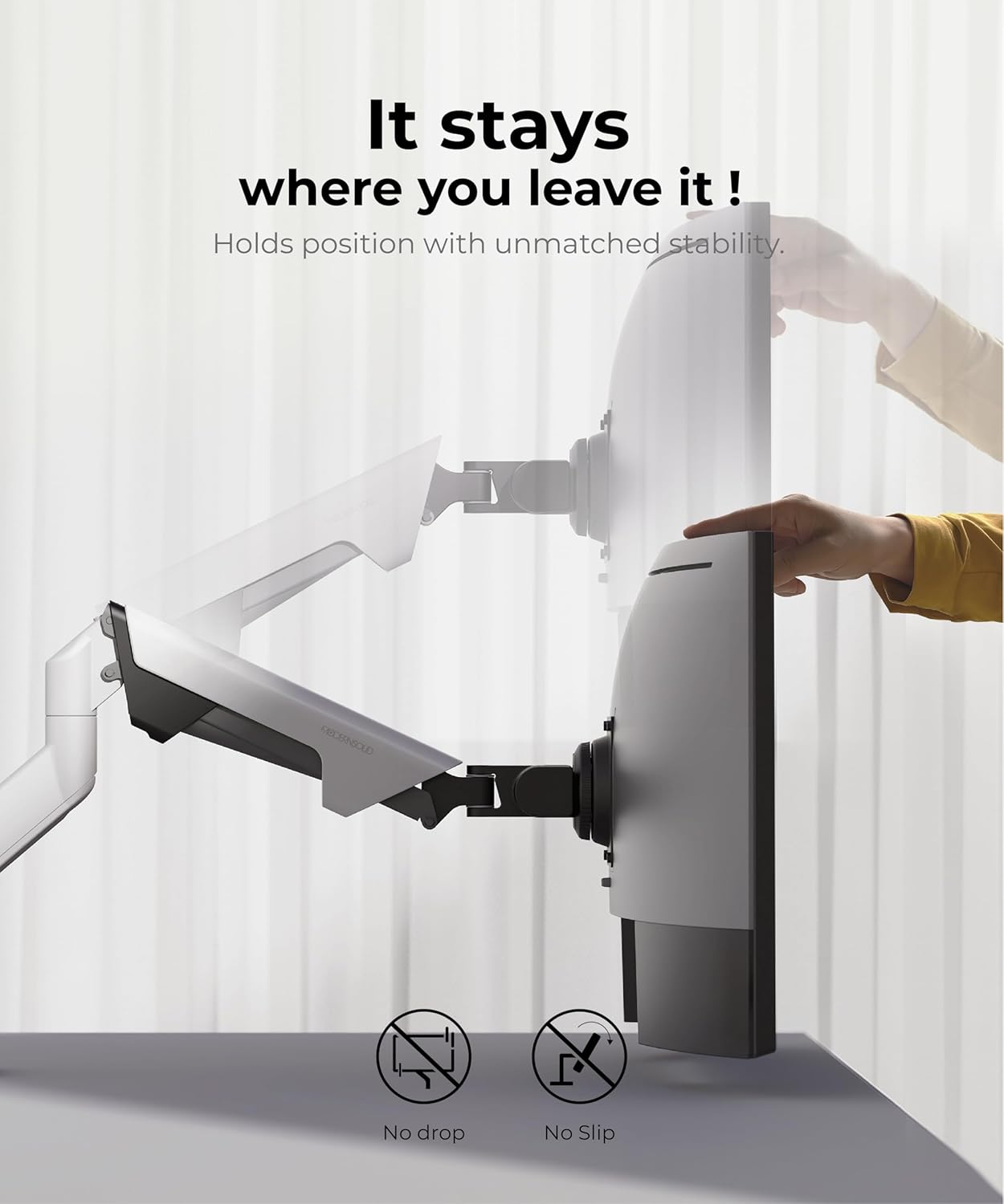 Heavy Duty Ultrawide Monitor Arm with RGB Lighting & USB Charging, Fits 34 to 49 inch Curved Screens, Supports 14 to 38 lbs, Adjustable Desk Mount, Compatible with Gaming Setup, White