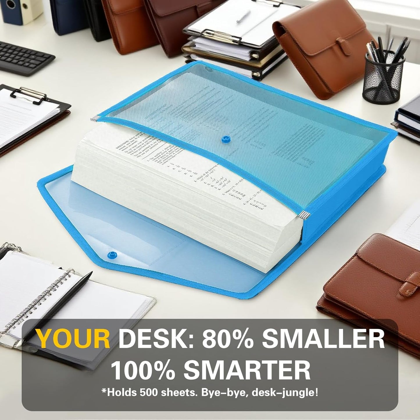 Go&Fan 5 Packs Expanding File Folder,no dividers,File Wallet Document Folder,Plastic envelopes with snap Closure,Paper Organizer Folder with Lable Pocket (Colorful) Fit Letter/A4 Size