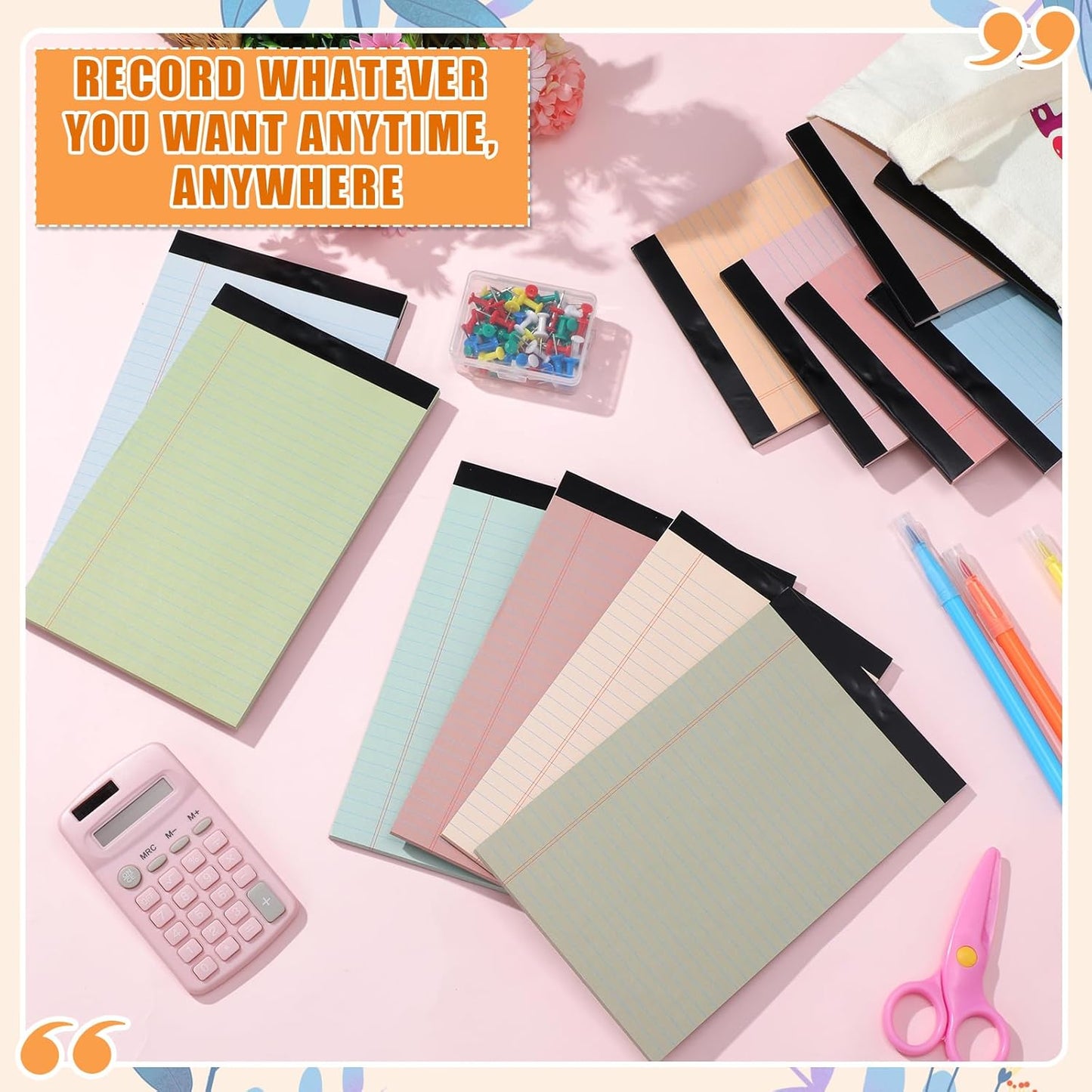 Fuutreo 5" x 8" Legal Pad Writing Notepads 50 Sheets Small Legal Pad Narrow Ruled Multiple Color Lined Paper for School College Office Supplies Work (Earthy Colors,24 Pcs)