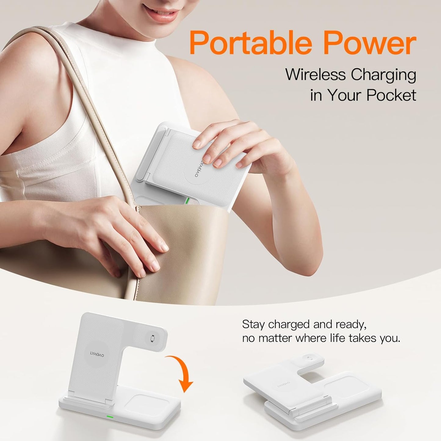 2025 3 in 1 Wireless Charger for iphone17 16 15 14 13 12 11 XR 8, Apple Charging Station for Apple Watch 10/9/Ultra/8/7/SE/6/5/4 & AirPods Series, Wireless Charging Station for Multiple Devices Apple