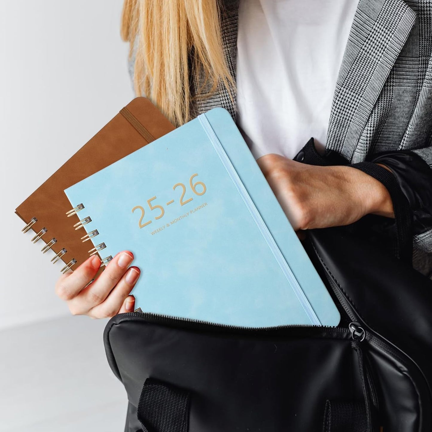 Academic Planner 2025-2026, Weekly and Monthly Calendar Planner, July 2025 - June 2026, 6.4" x 8.5", Faux Leather Cover Yearly Teacher Student Planning Agenda Book with Tabs, Pocket, Notes(Blue)